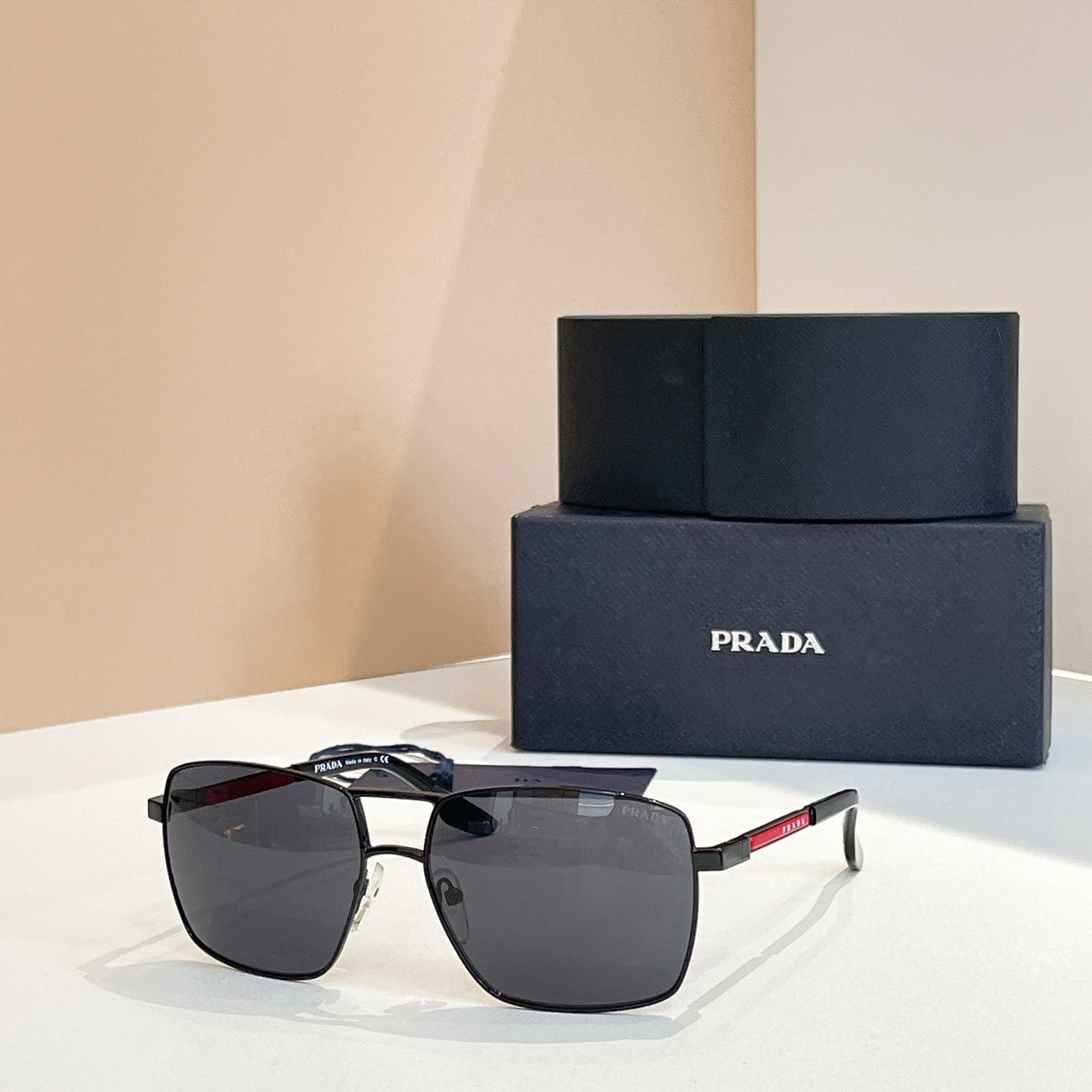 Prada SPR50W Square Sunglasses - Black Frame with Grey Gradient Lenses 4 i1756196996866 1899 0 2