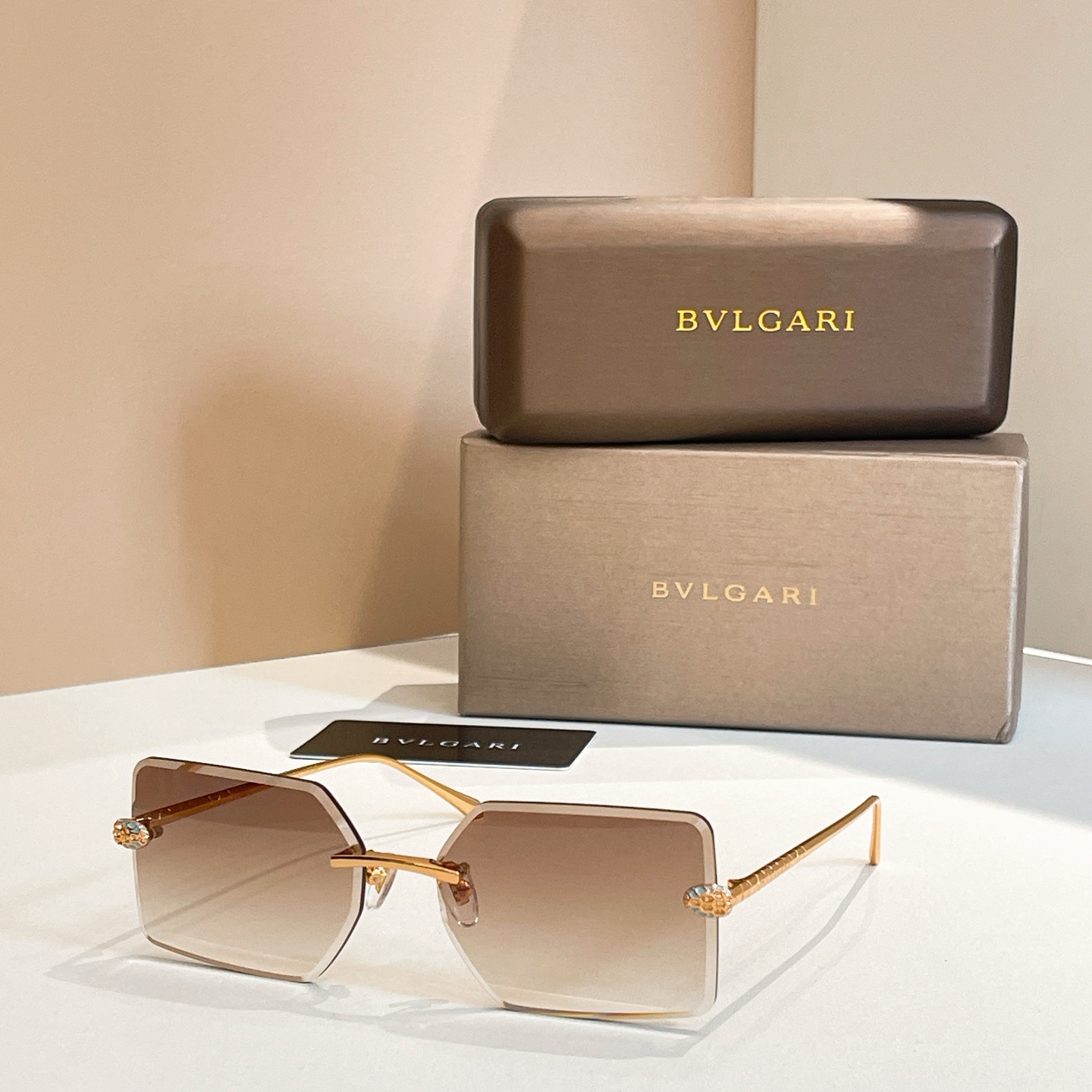 Bvlgari BV1428LU Rimless Sunglasses, Gray Lens, 60-16-136, Silver Frame 4 i1756279073381 3930 0 2