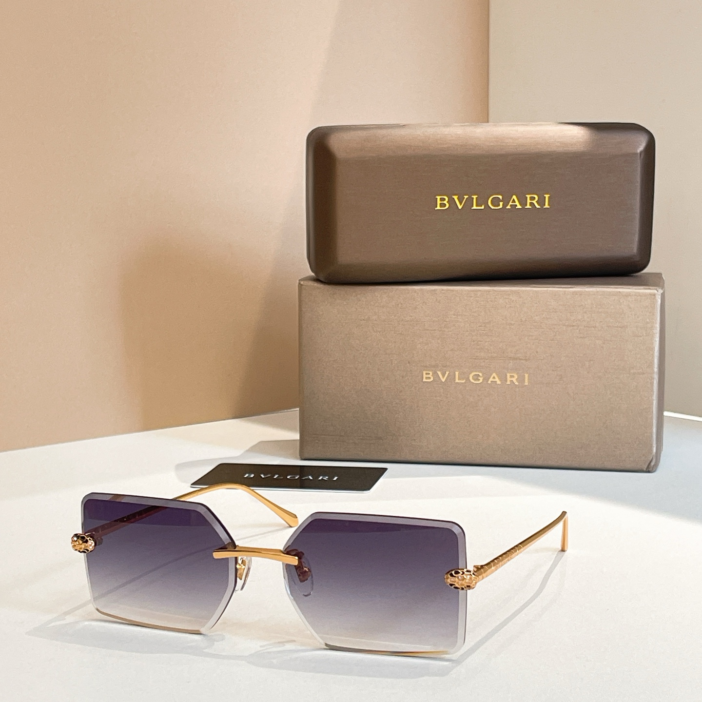 Bvlgari BV1428LU Rimless Sunglasses, Gray Lens, 60-16-136, Silver Frame 5 i1756279079100 3588 0 3