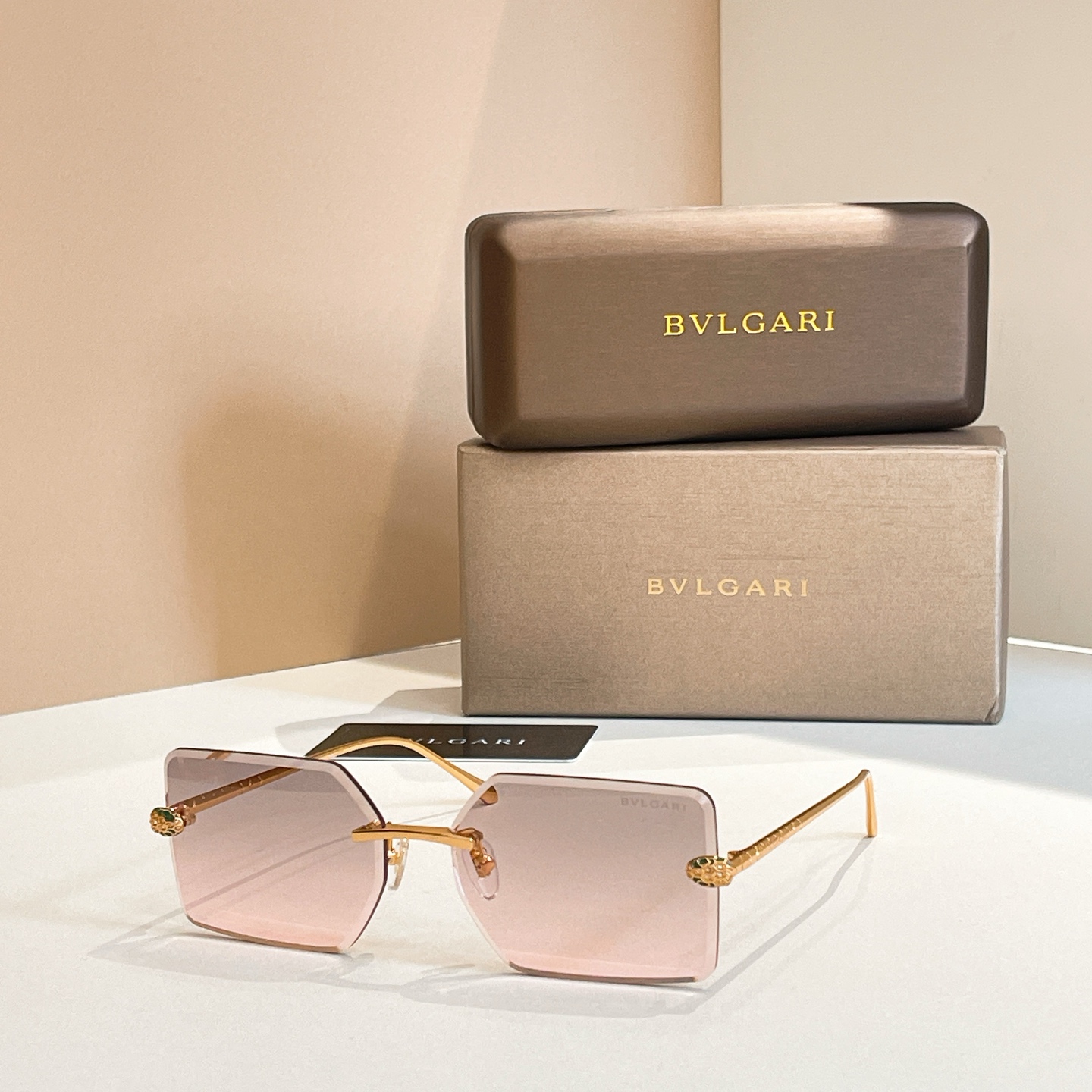 Bvlgari BV1428LU Rimless Sunglasses, Gray Lens, 60-16-136, Silver Frame 6 i1756279079165 1893 0 4