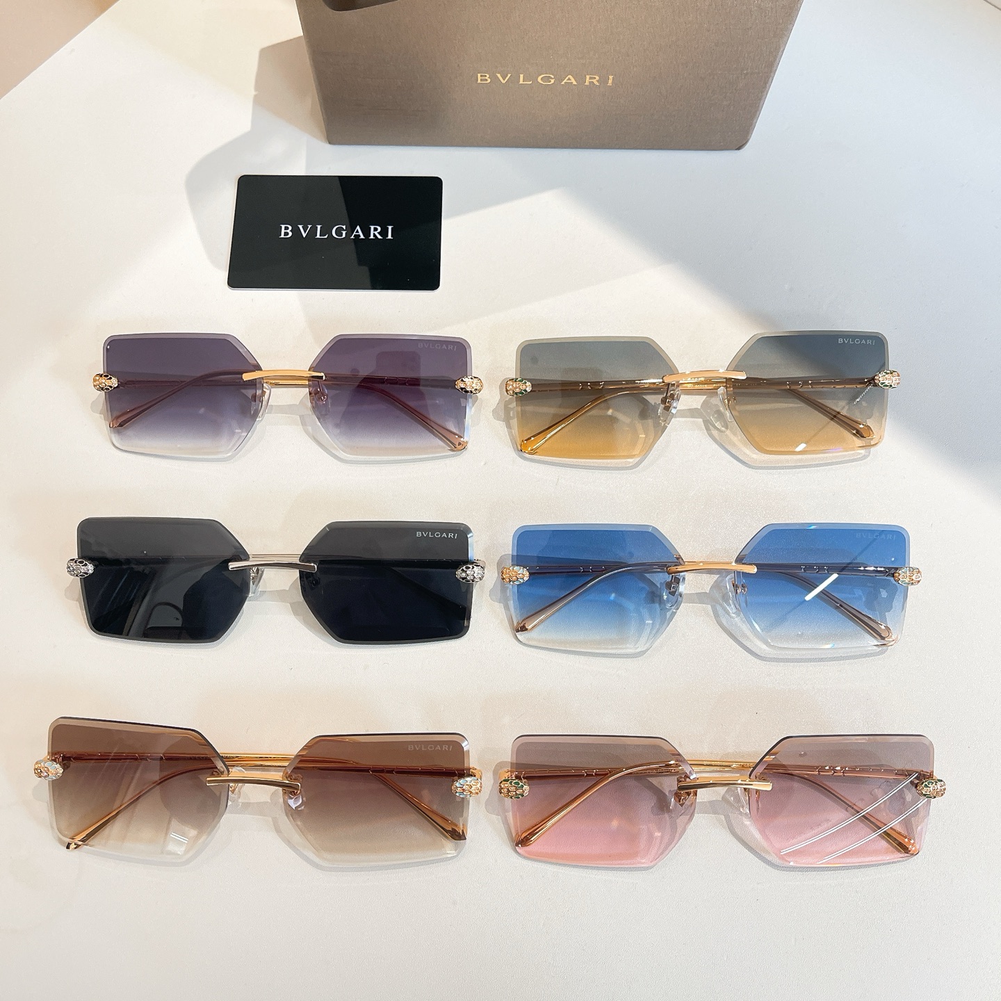 Bvlgari BV1428LU Rimless Sunglasses, Gray Lens, 60-16-136, Silver Frame 9 i1756279088698 3881 0 7