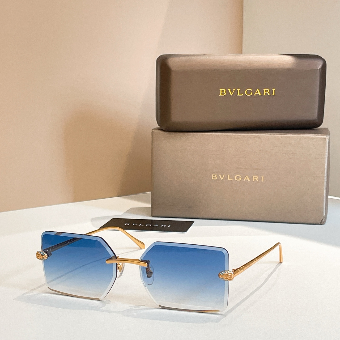 Bvlgari BV1428LU Rimless Sunglasses, Gray Lens, 60-16-136, Silver Frame 7 i1756279088756 845 0 5
