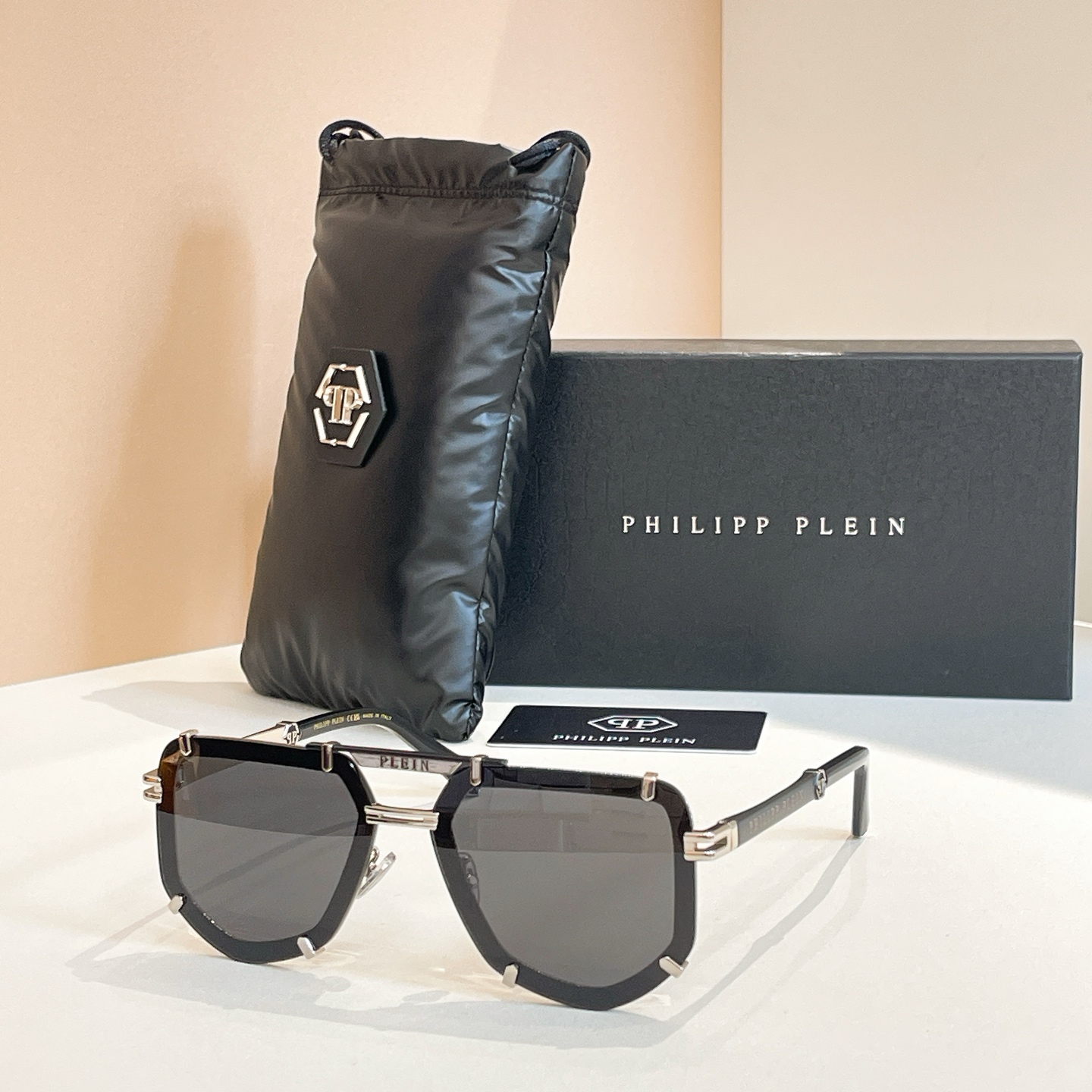 Philipp Plein SPP412 Black Sunglasses | 61mm Lens, Designer Shades 1 i1756279453404 7874 0 0
