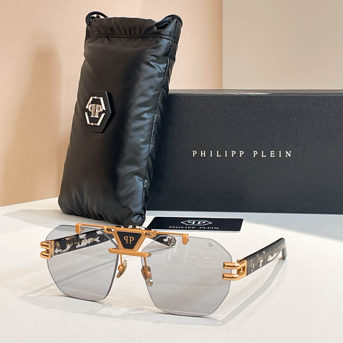 Philipp Plein SPP412 Rimless Sunglasses | Purple Lens, Silver Frame, Model: SPP412 4 i1756280087963 7439 0 3