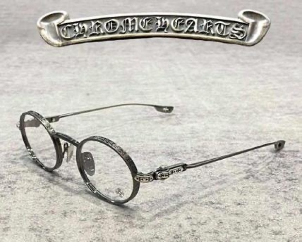 CHROME HEARTS HONEY DIPPED Silver Frame Round Eyeglasses Size 4823-144 1 CHROME HEARTS HONEY DIPPED Silver Frame Round Eyeglasses Size 4823-144