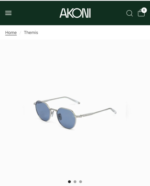 AKONI AKS-522 Silver Frame Blue Lens Sunglasses | Size 50-20-142