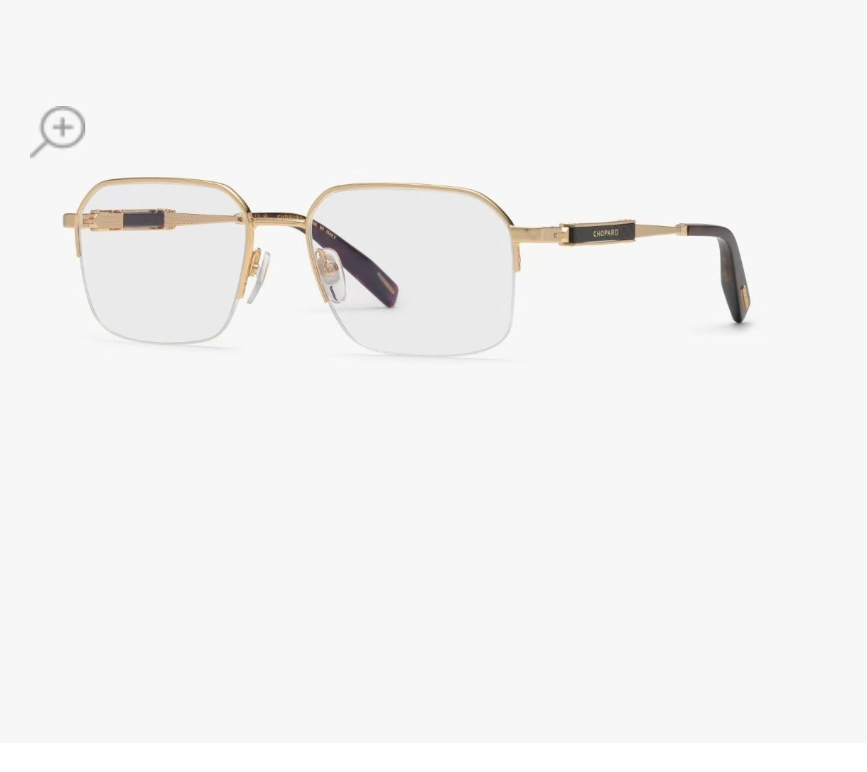 Chopard VCHL51 Gold Metal Half-Rim Square Frame Eyeglasses 57-18-145