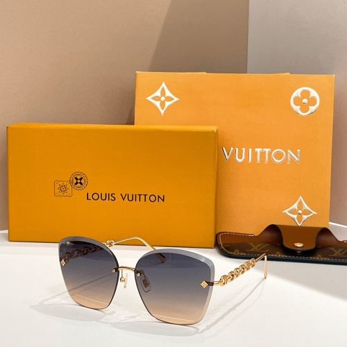 LOUIS VUITTON Z2665U Cat Eye Sunglasses - Gradient Lenses & Gold Chain Detail 1 LOUIS VUITTON Z2665U Cat Eye Sunglasses - Gradient Lenses & Gold Chain Detail