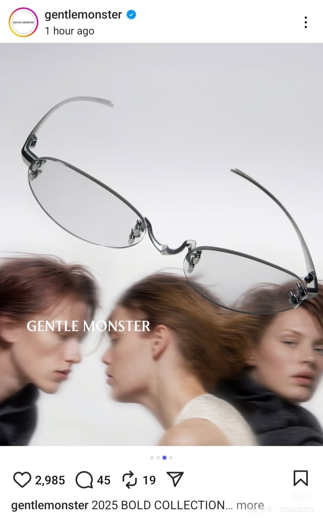 GENTLE MONSTE*🐼🐼🐼MODEL：FURI 🐼🐼🐼SIZE：57口19-135🐼🐼🐼钛～