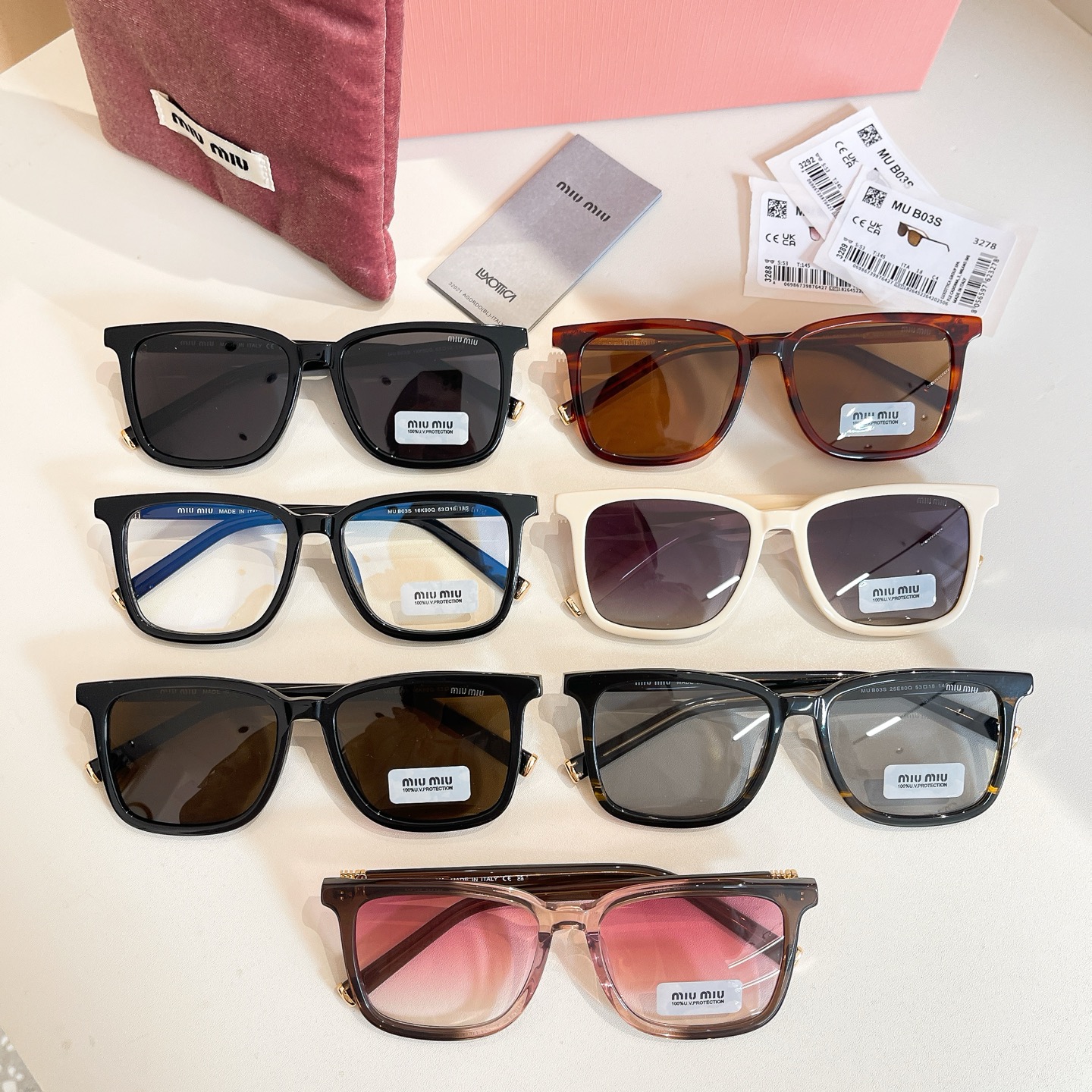 MIU MI*🎀🎀🎀MODEL:MU B03S🎀🎀🎀SIZE：53口18-145🎀🎀🎀