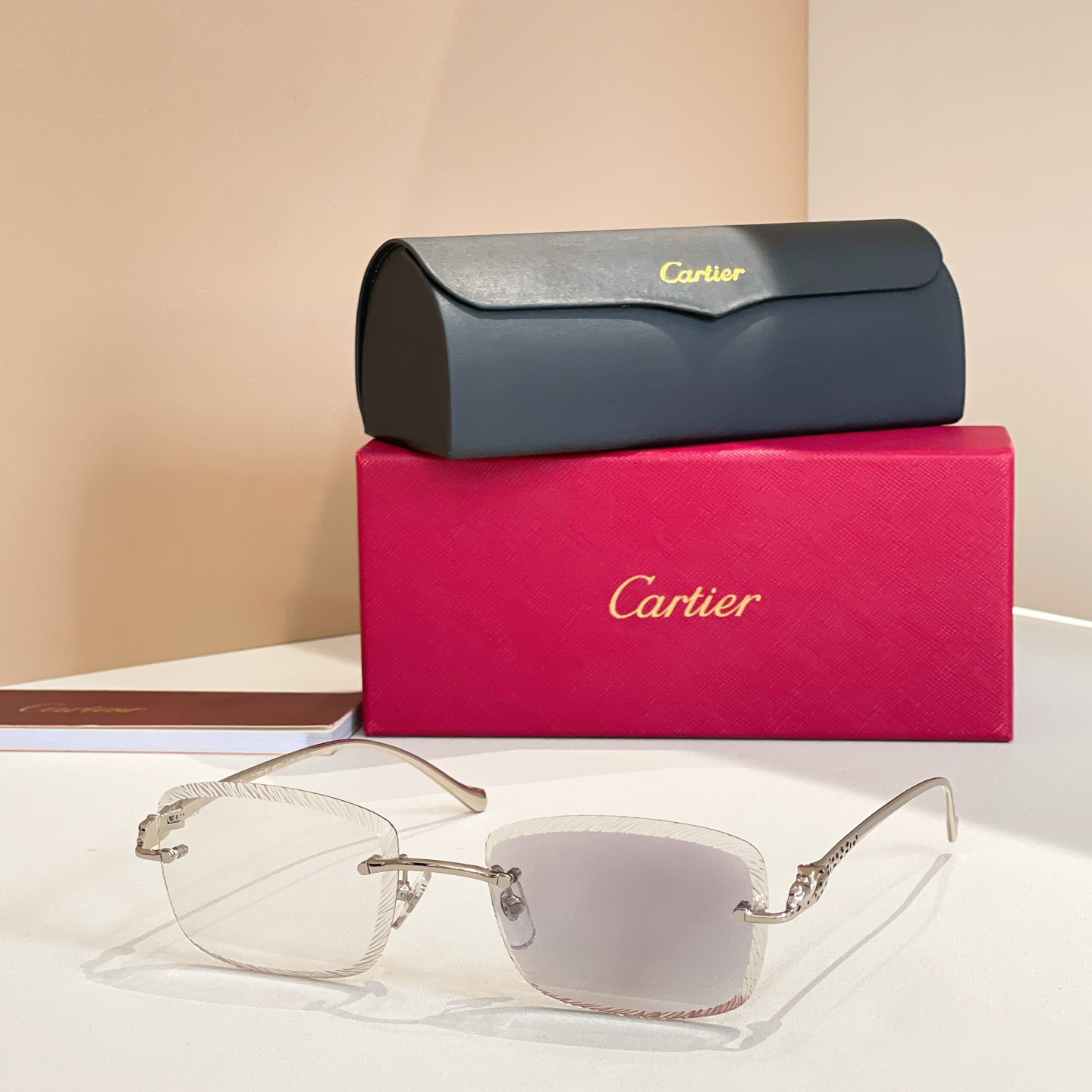 Cartier CT0841S Rimless Sunglasses Metal Square