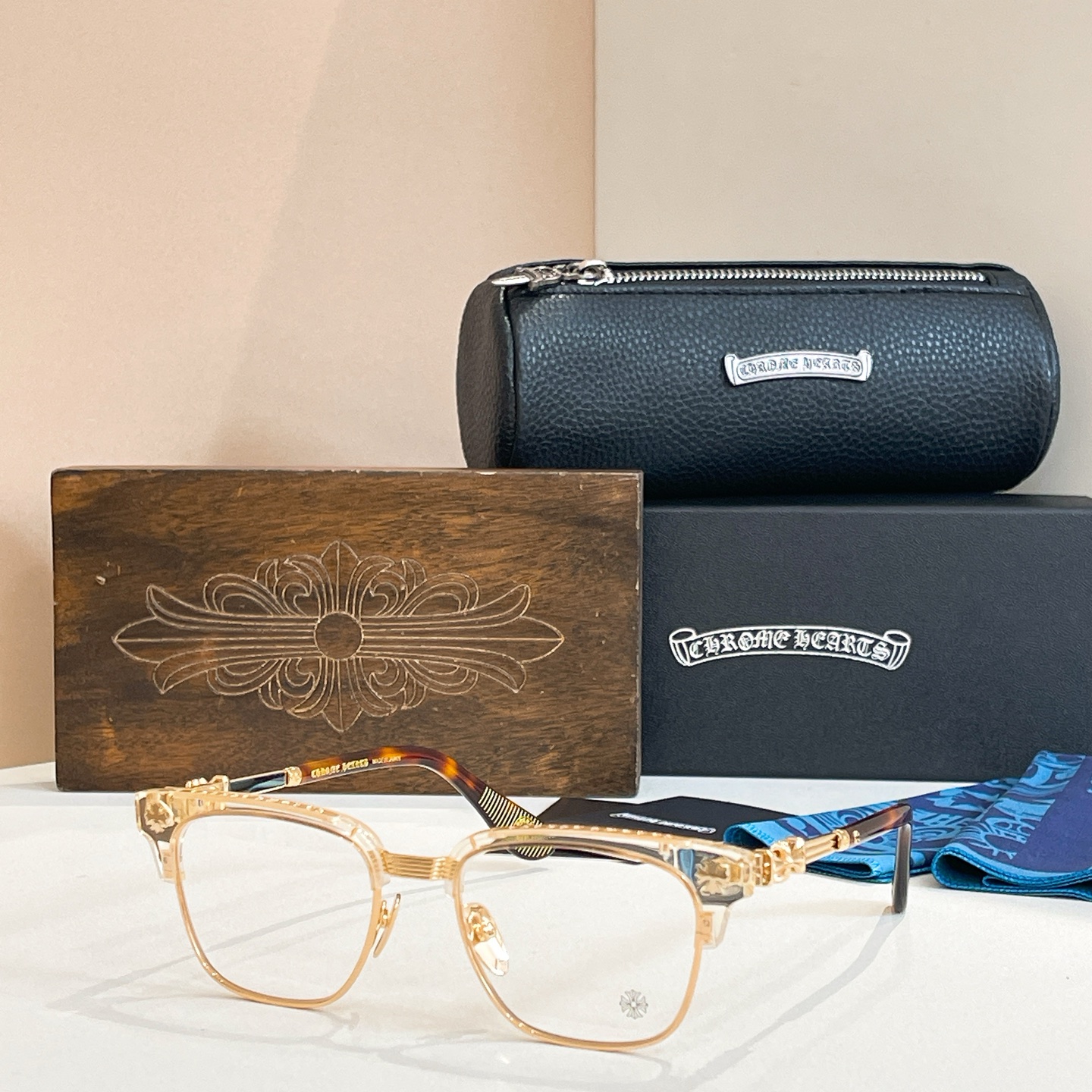 Chrome Hearts BONENOISSEUR II Acetate Browline Frame Glasses