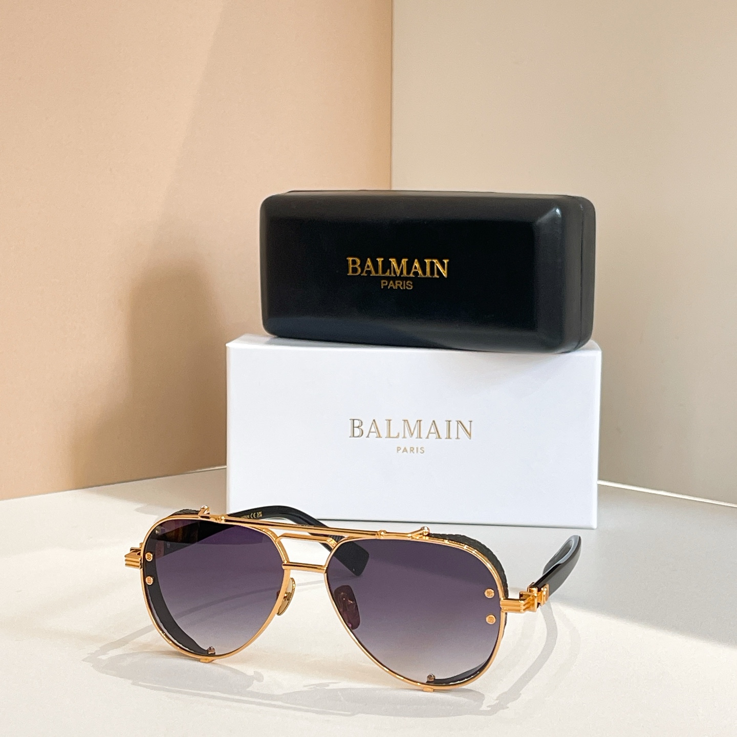 BALMAIN 巴尔曼🍁🍁🍁MODEL：BPS-125B-42//BLK- GLD🍁🍁🍁SIZE：59口