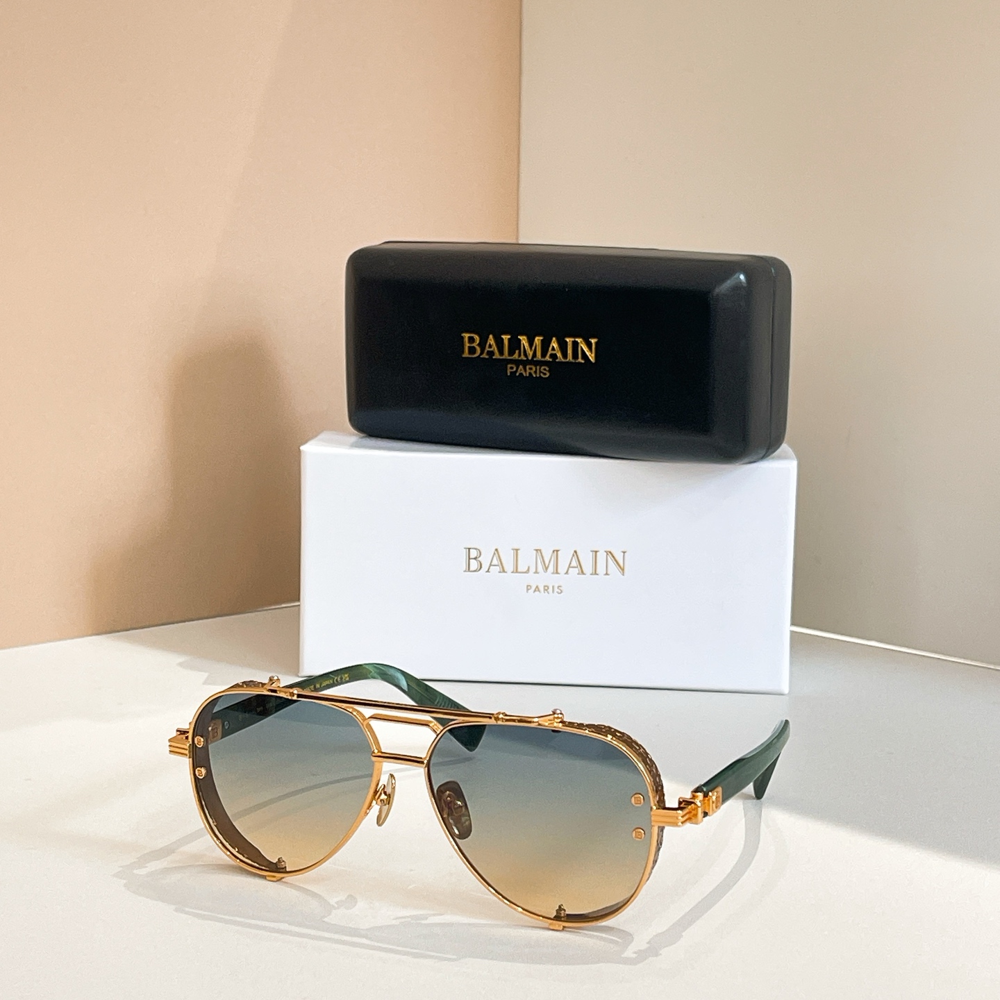 BALMAIN 巴尔曼🍁🍁🍁MODEL：BPS-125B-42//BLK- GLD🍁🍁🍁SIZE：59口