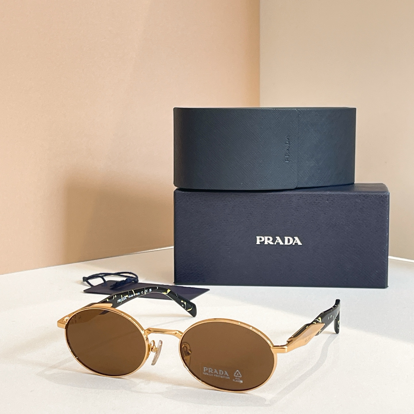 PRADA Sunglasses Metal Oval Sunglasses