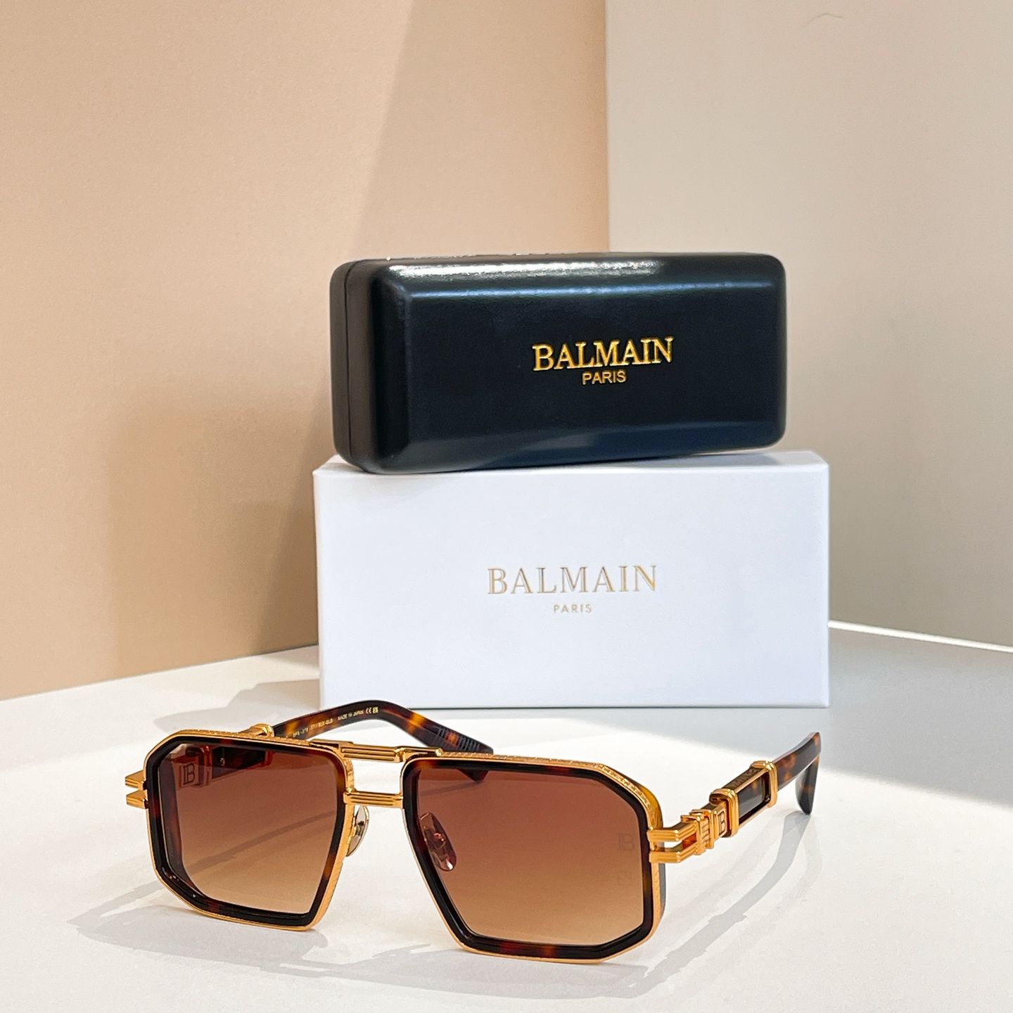 BALMAIN 巴尔曼🍁🍁🍁MODEL：BPS-278-57//BLK- GLD🍁🍁🍁SIZE：57口1