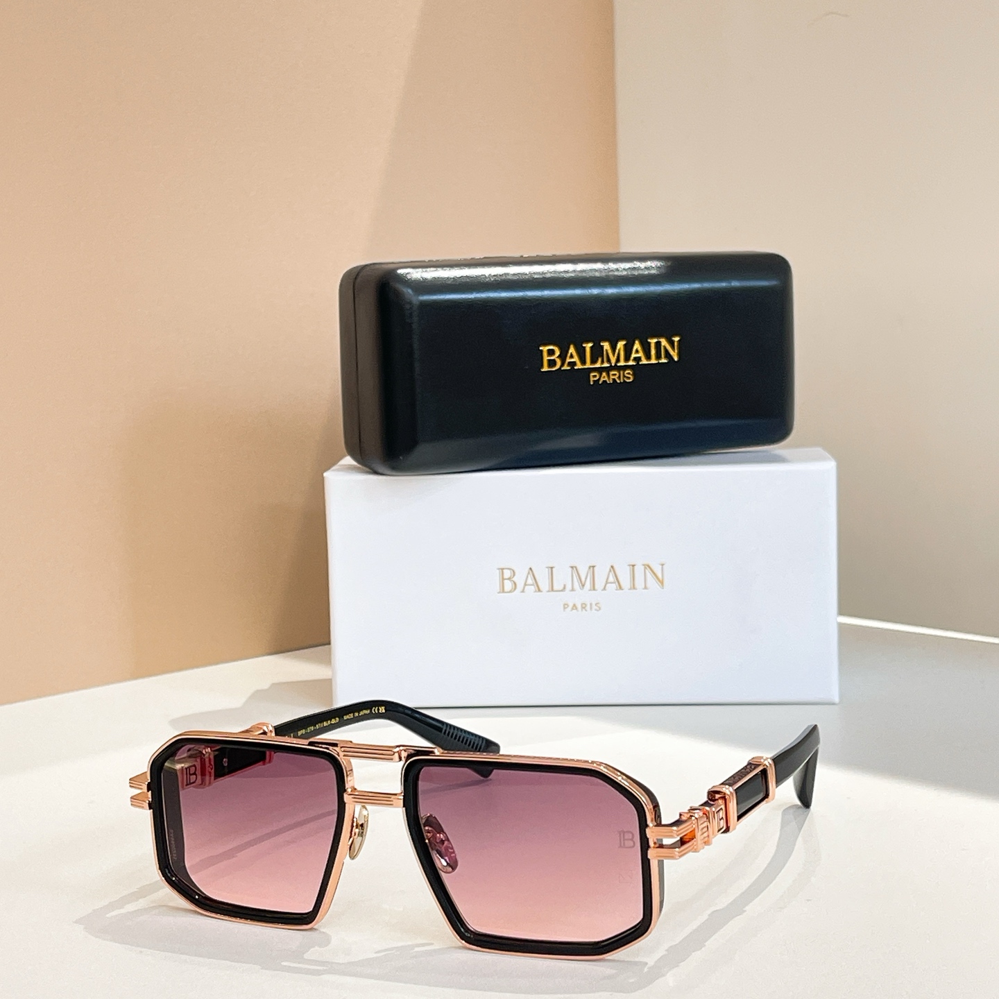 BALMAIN 巴尔曼🍁🍁🍁MODEL：BPS-278-57//BLK- GLD🍁🍁🍁SIZE：57口1