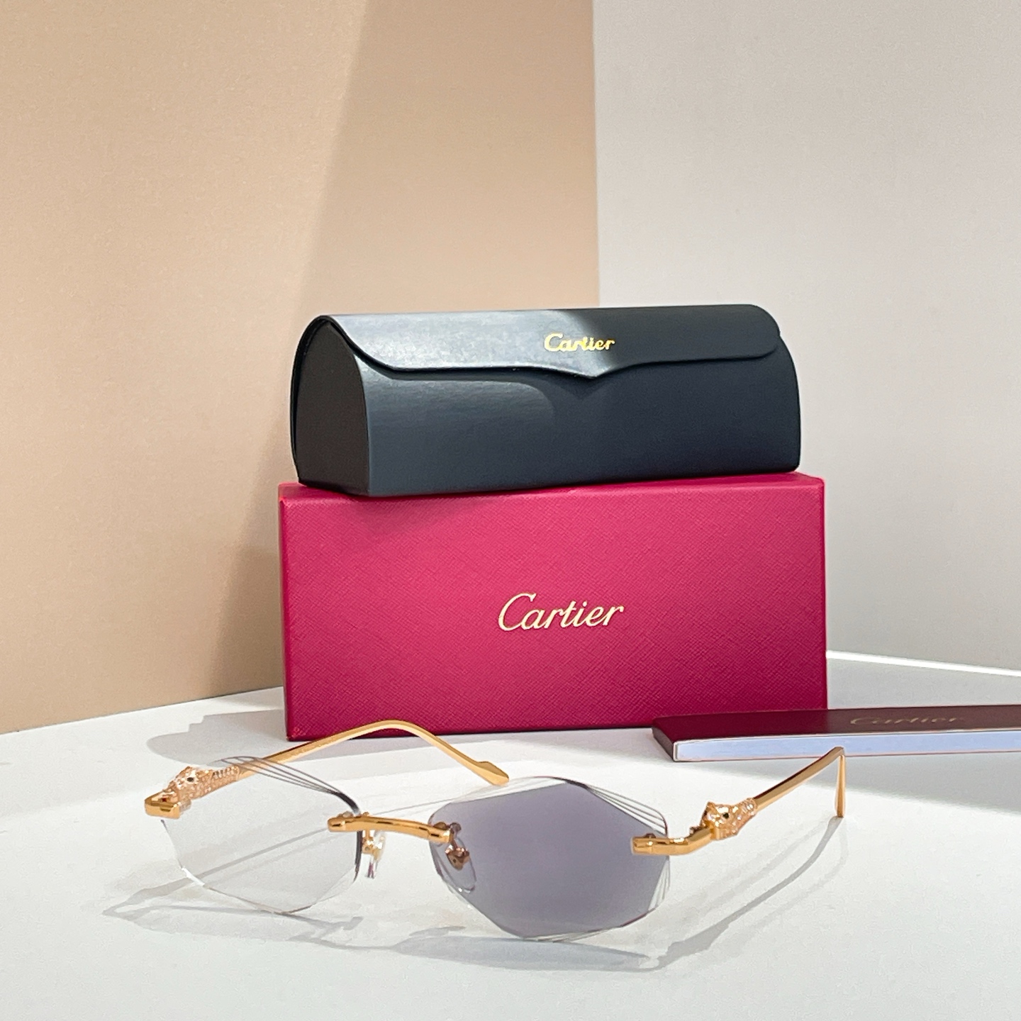 Cartier Sunglasses Metal Rimless Polygon