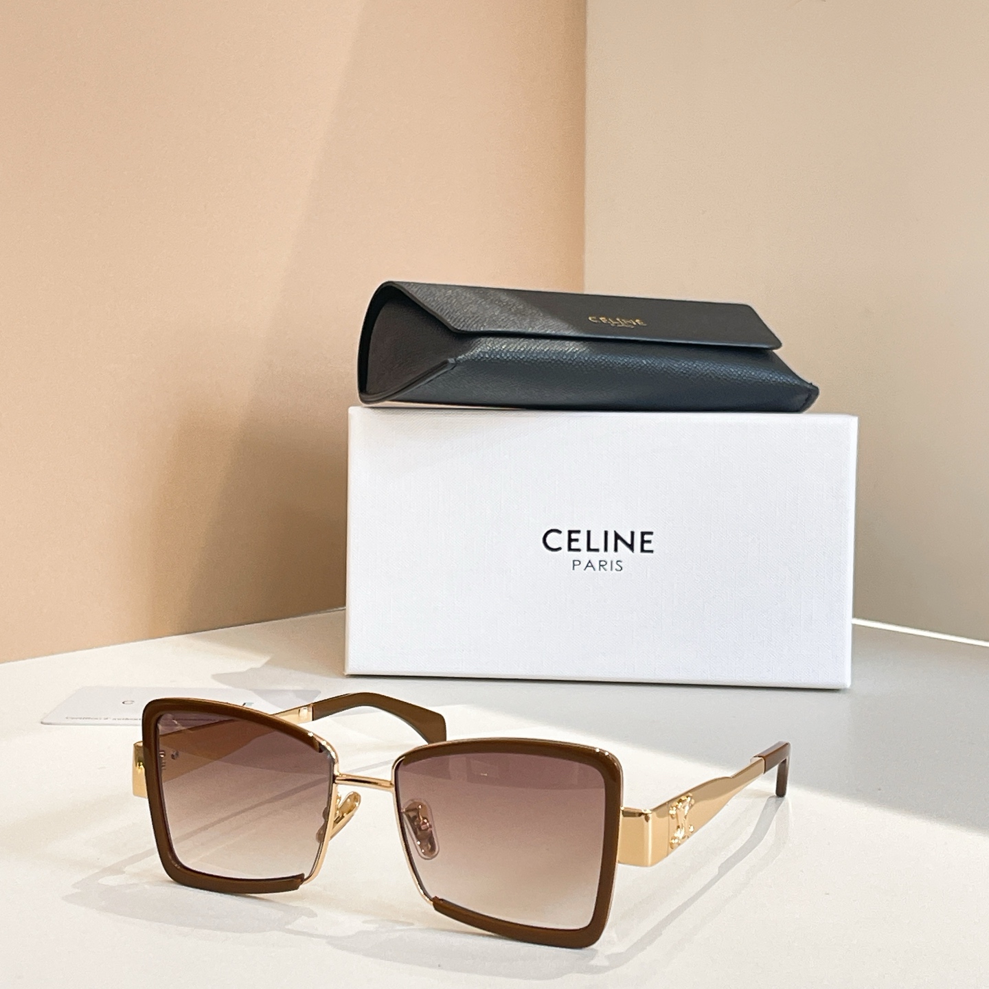 CELINE Sunglasses Metal Square Gradient