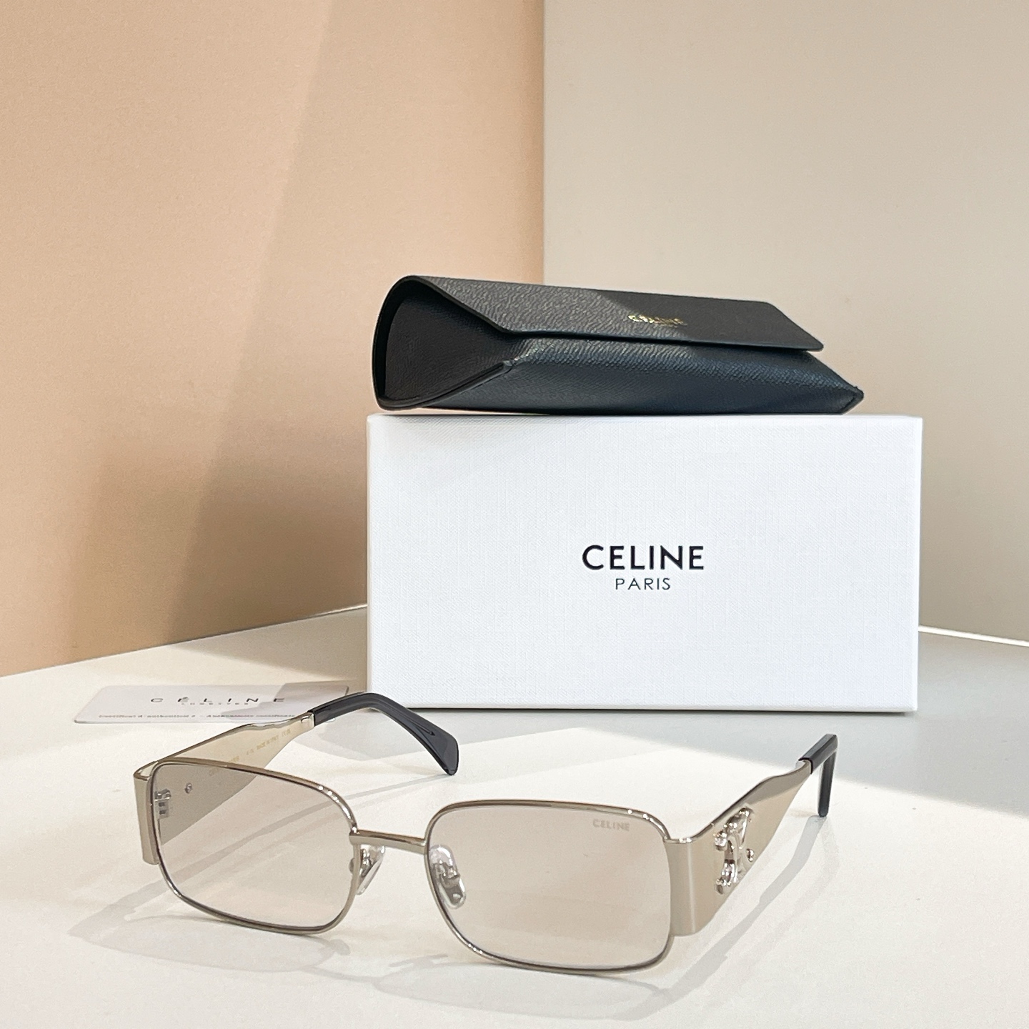 CELINE Sunglasses Metal Rectangular