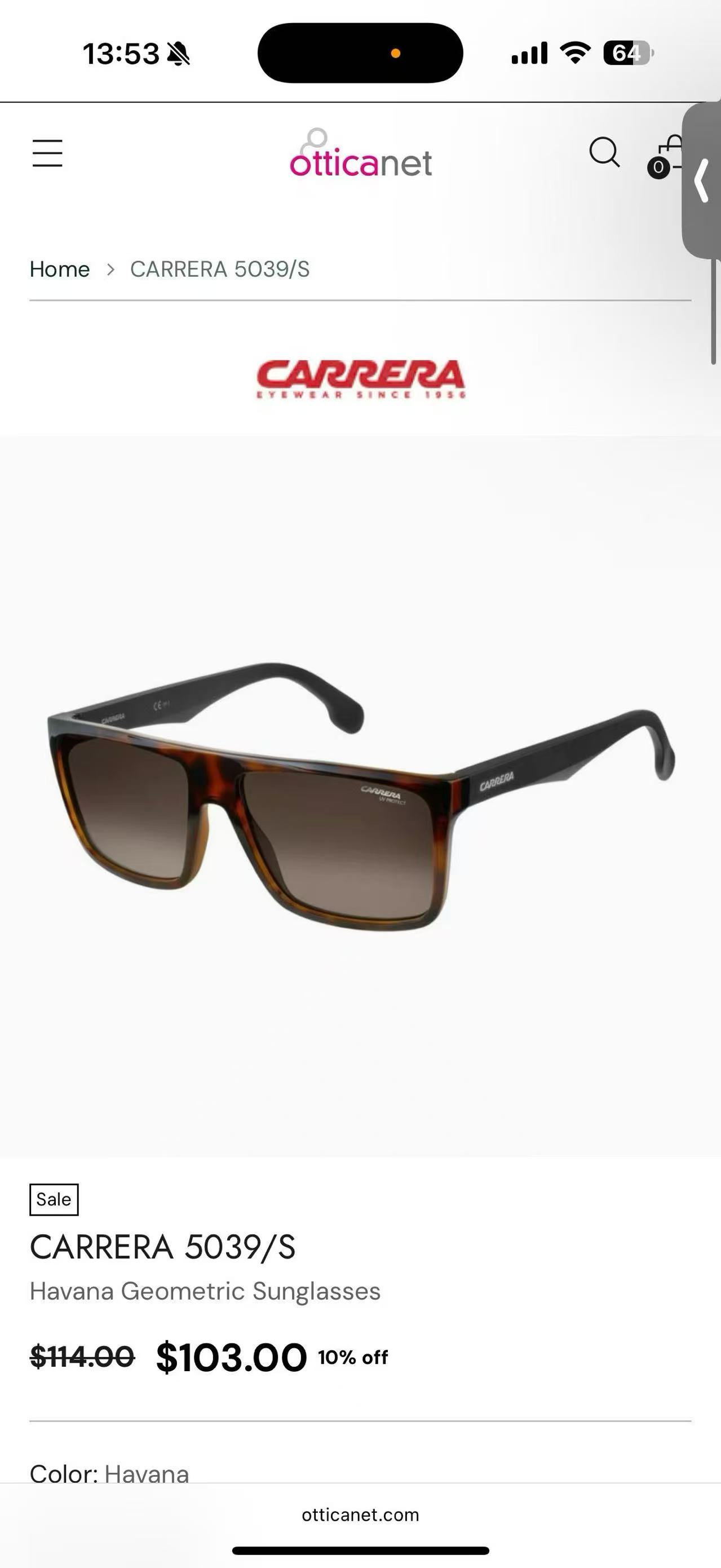 CARRER*MODEL：CARRERA 5039/SSIZE：58口16-145