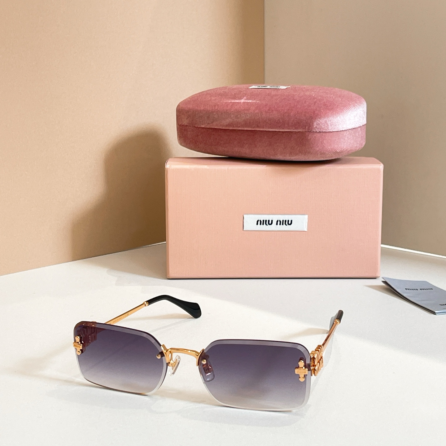 MIUMIU Sunglasses Metal Rimless Gradient