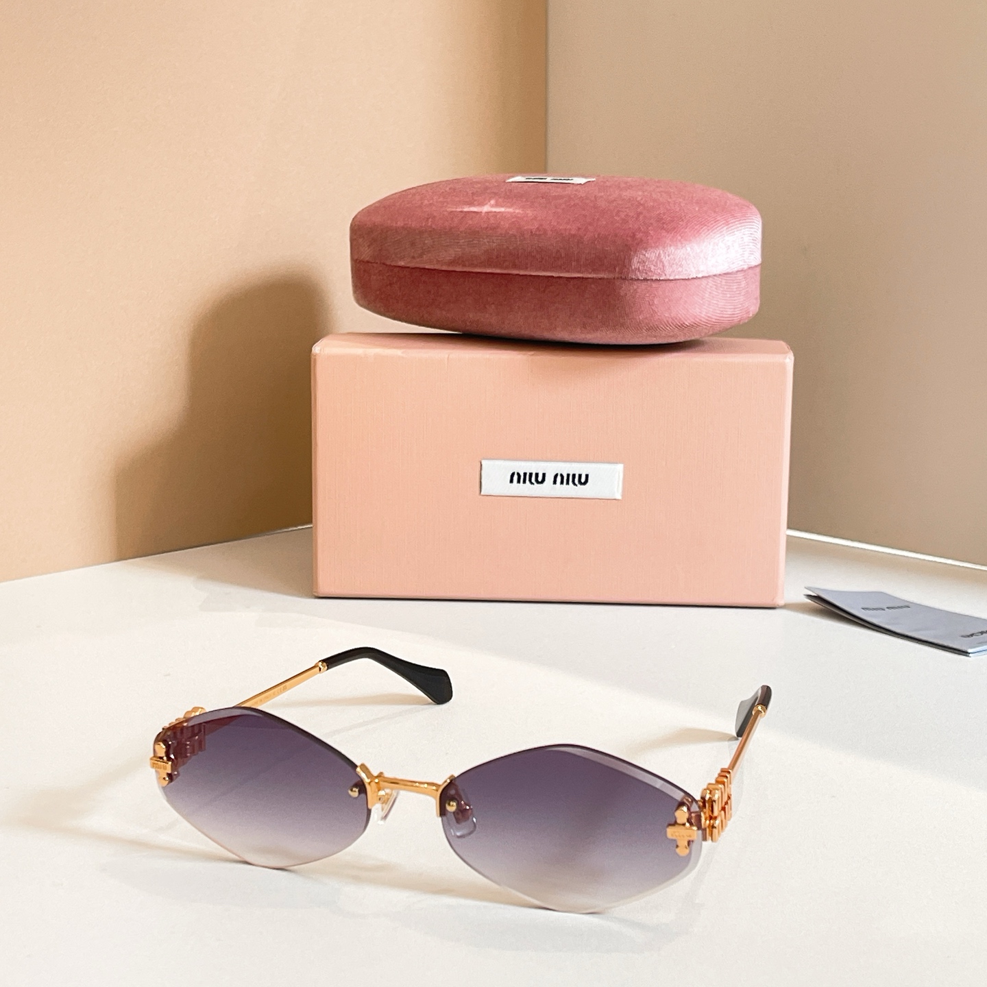 MIUMIU Sunglasses Metal Rimless Gradient