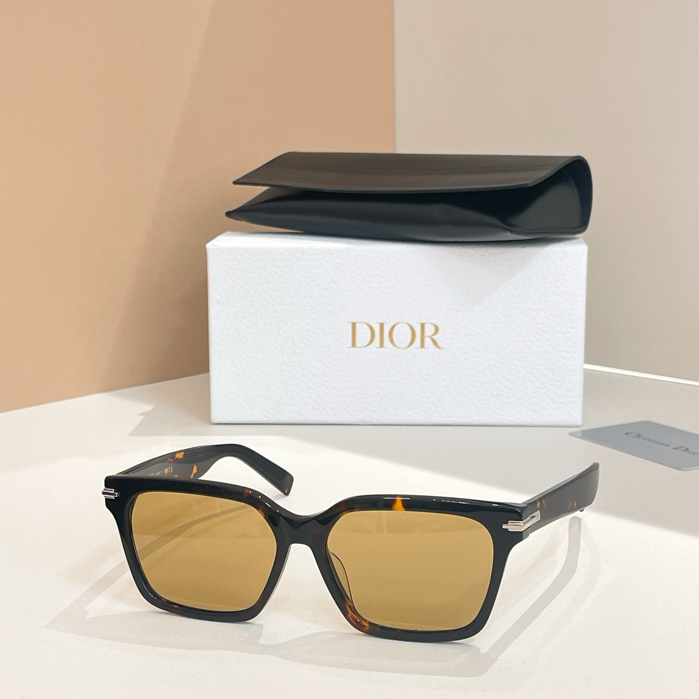DIOR Sunglasses Acetate Tortoiseshell Square