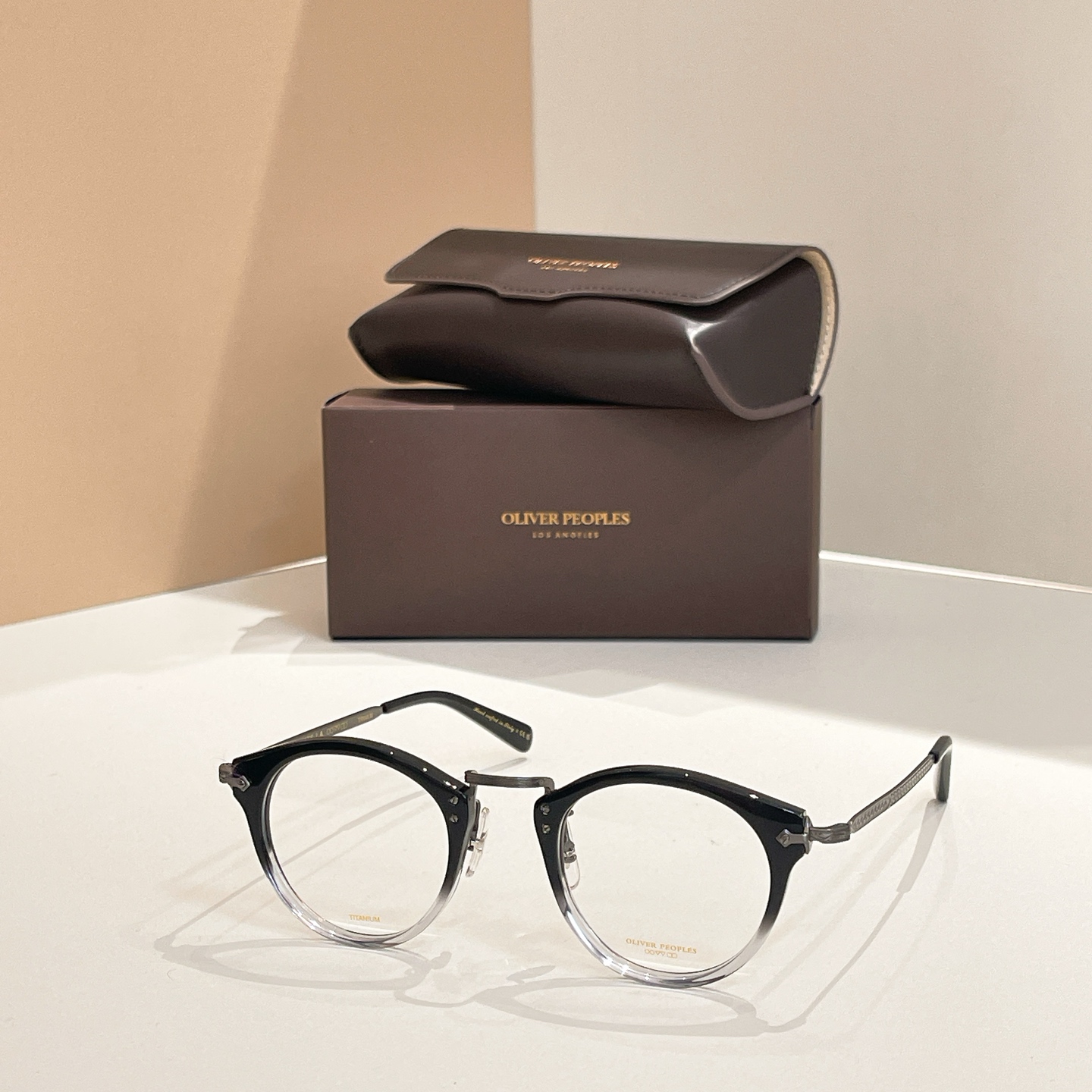 OLIVER PEOPLES Optical Glasses Titanium Black Round Frame