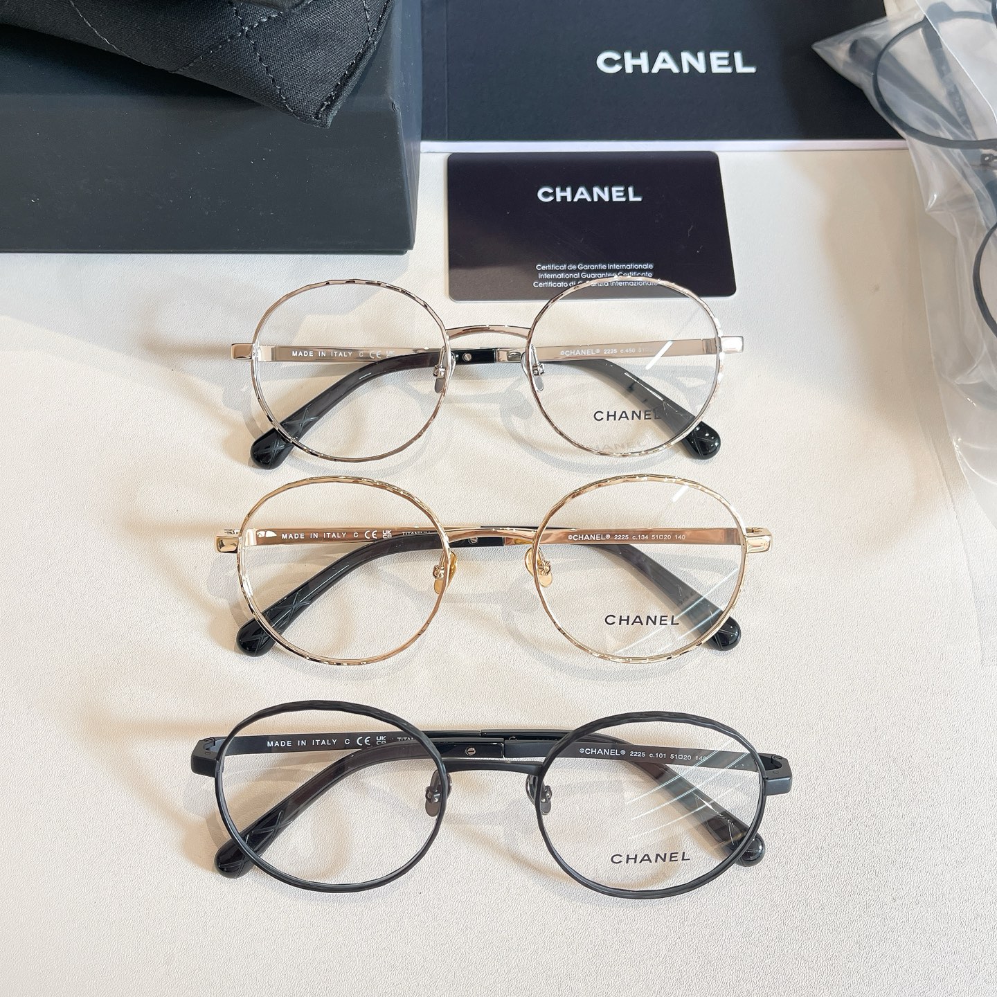 CHANE*🌸🌸🌸MODEL：2225🌸🌸🌸SIZE：51口20-140🌸🌸🌸高版本～～钛～～