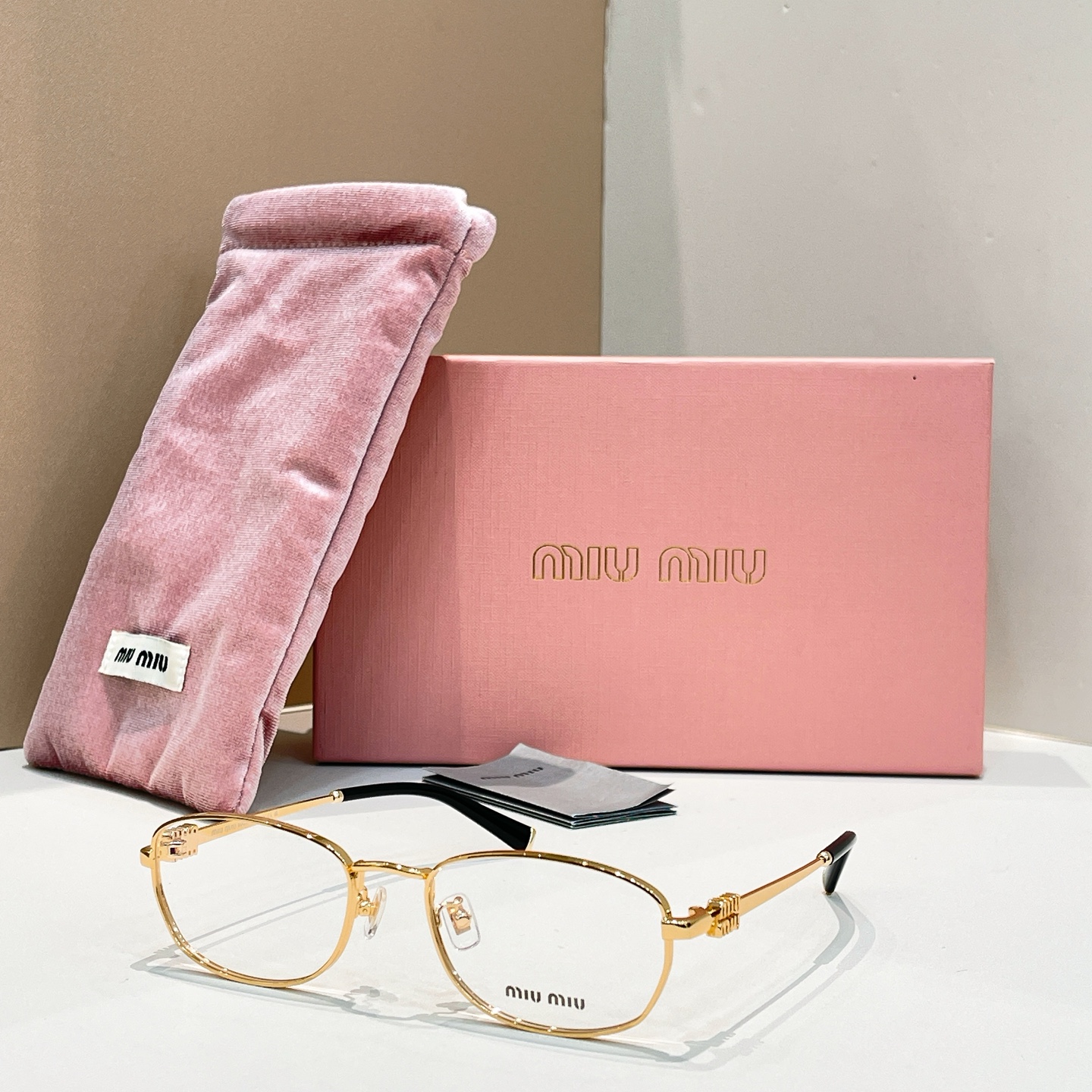 MIUMIU Metal Optical Glasses Full Rim Oval