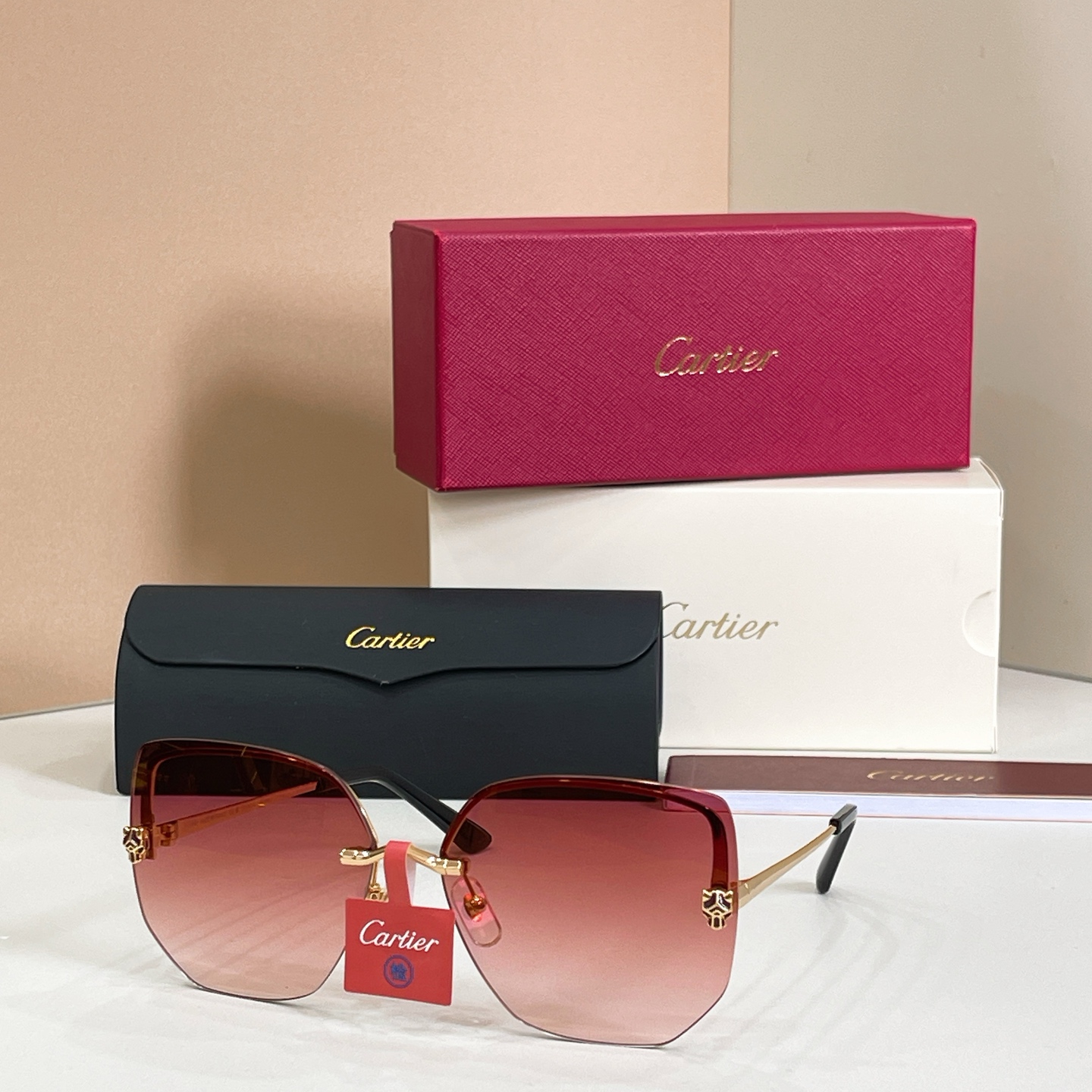 Cartier Sunglasses Metal Rimless Gradient