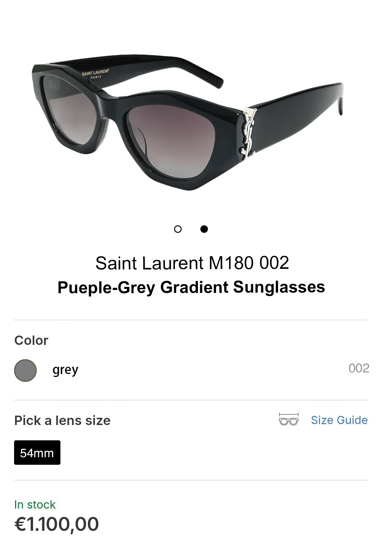 SAINT LAUREN*💫💫💫MODEL：SL M180💫💫💫SIZE：54口19-145💫💫💫