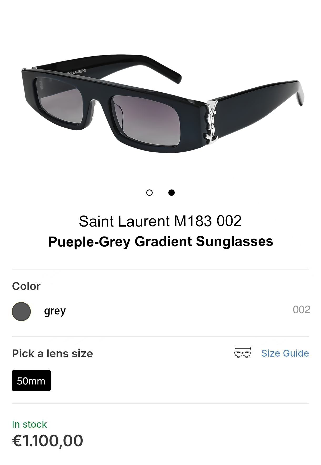 SAINT LAUREN*MODEL：SLM183/FSIZE：50口20-145。