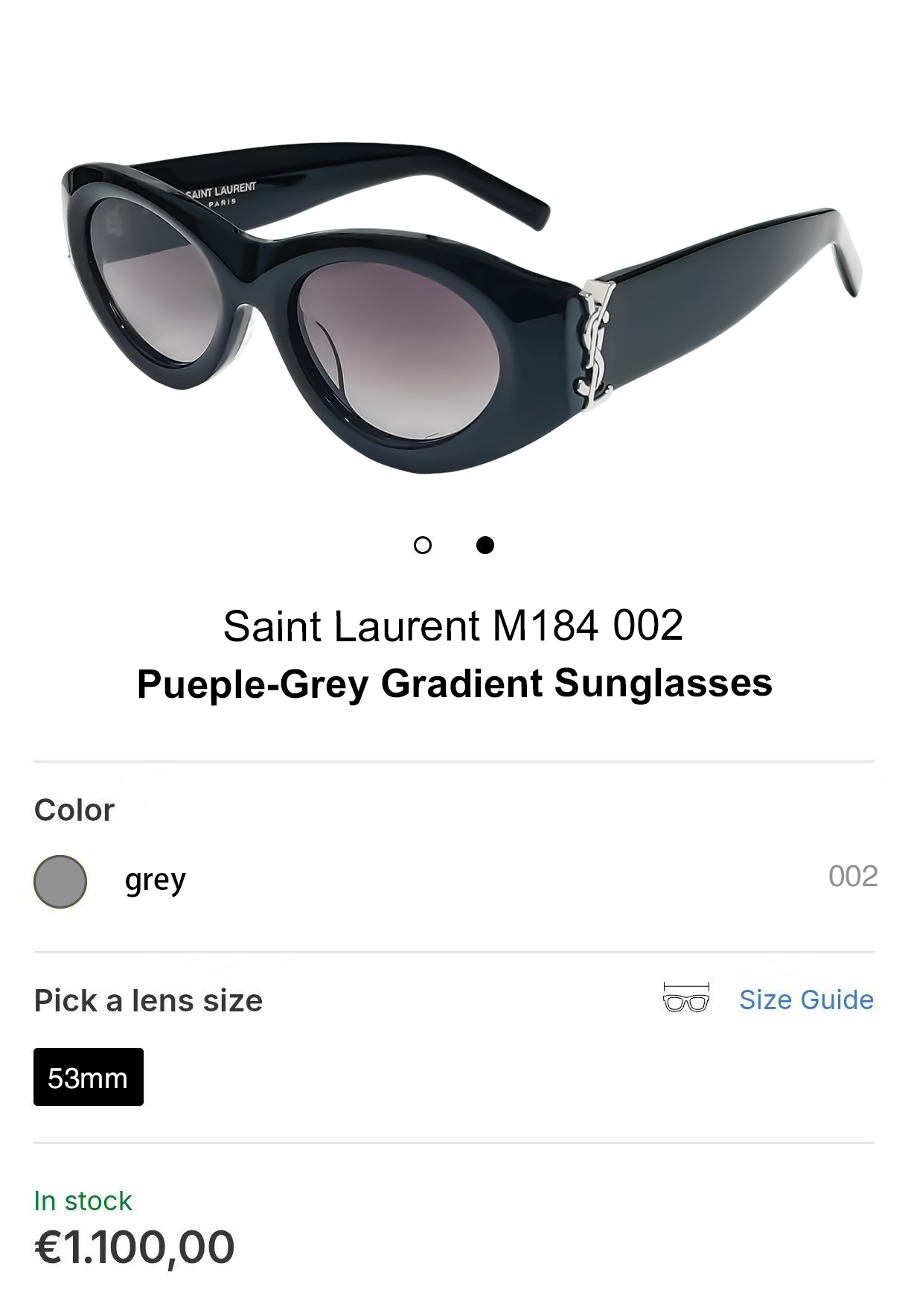 SAINT LAUREN*💫💫💫MODEL：SL M184/F💫💫💫SIZE：53口21-145💫💫💫