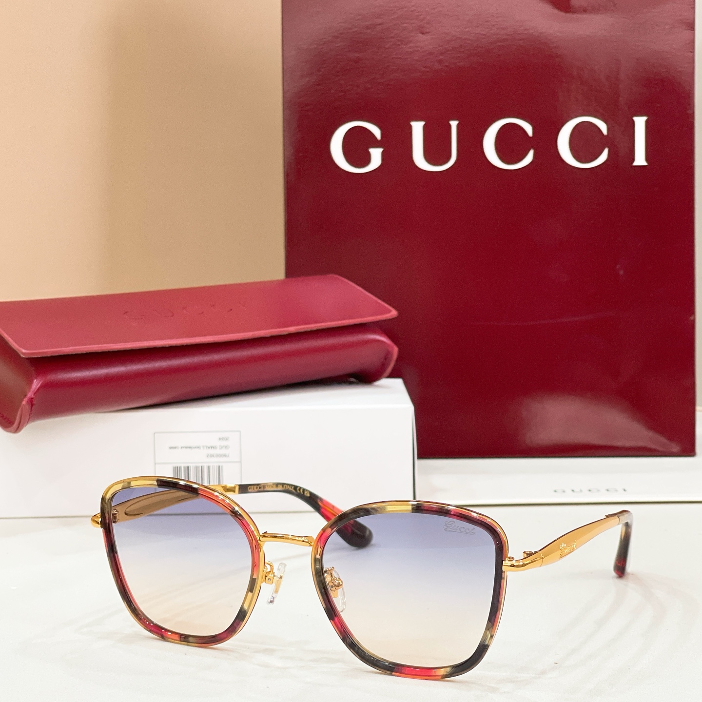 GUCCI GG1562S Acetate Metal Square Sunglasses