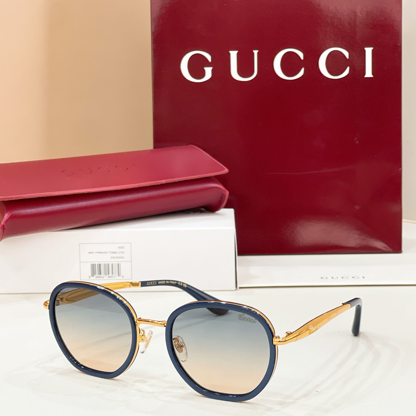 GUCCI Sunglasses Metal Round Frame