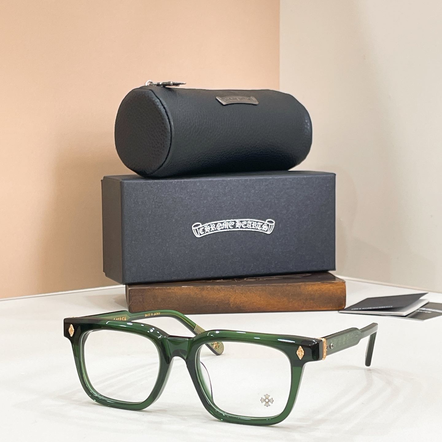 Chrome Hearts Acetate Green Square Eyeglasses