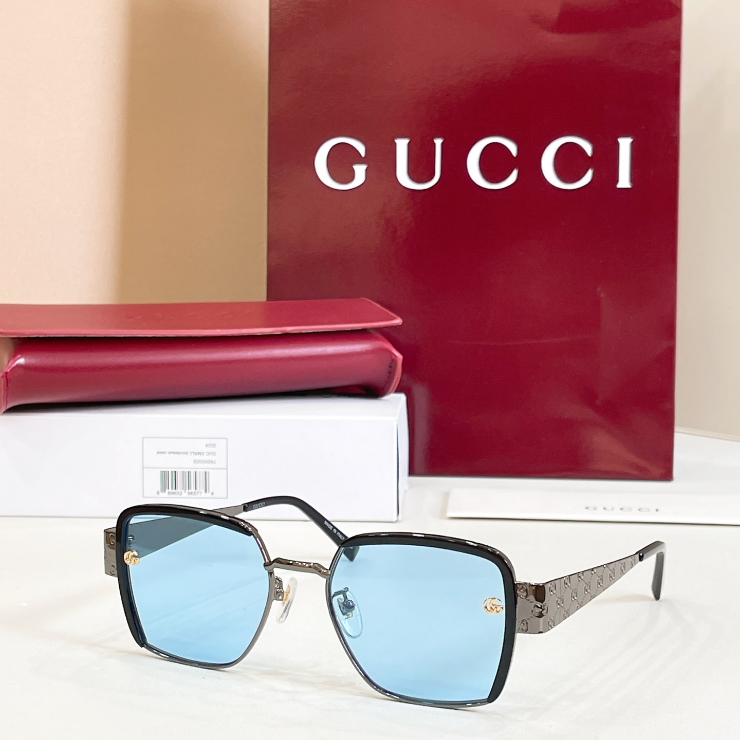 GUCCI GG2036SK Metal Square Sunglasses