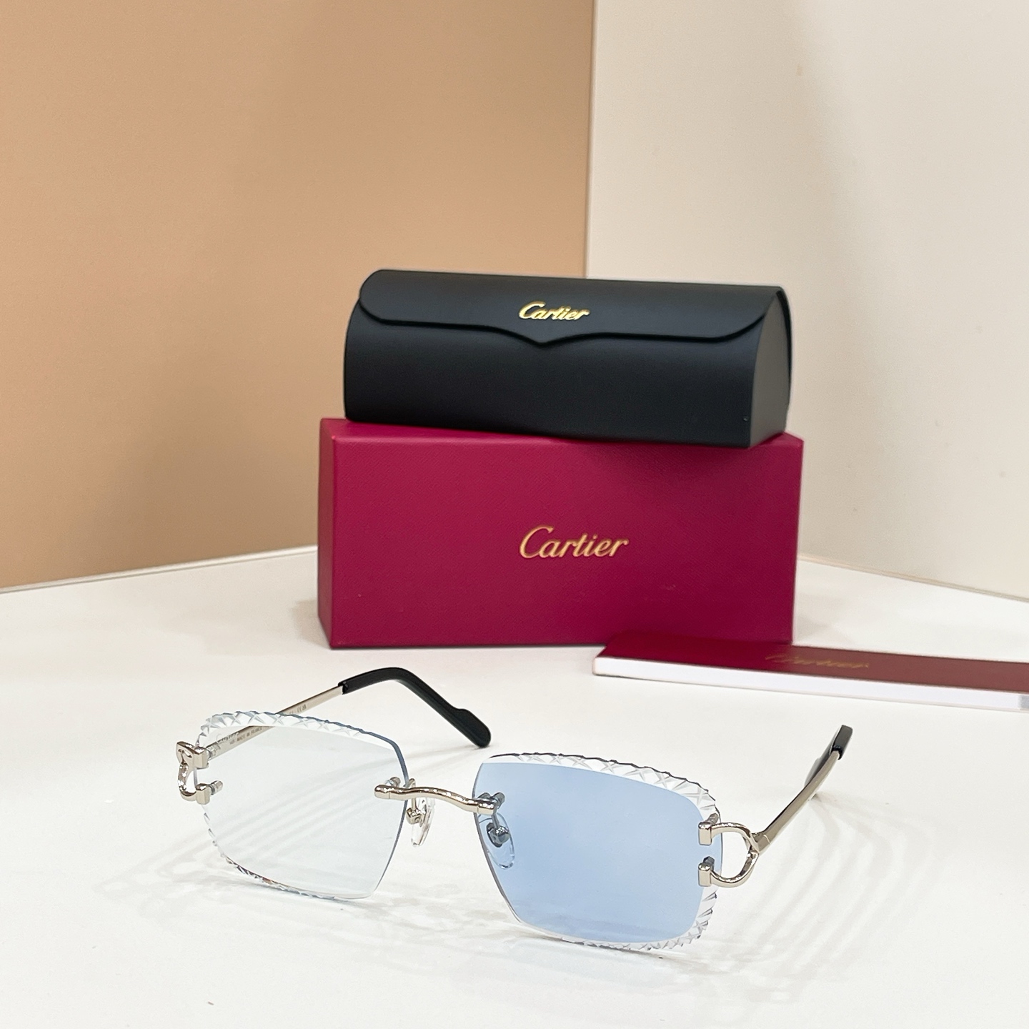 Cartier Sunglasses Rimless Metal Photochromic Lenses