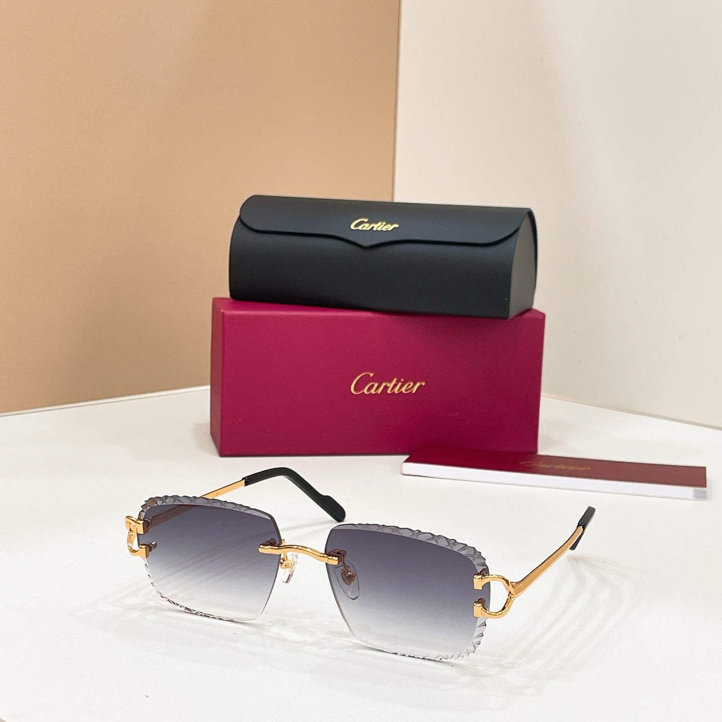Cartier Sunglasses Rimless Metal Photochromic Lenses