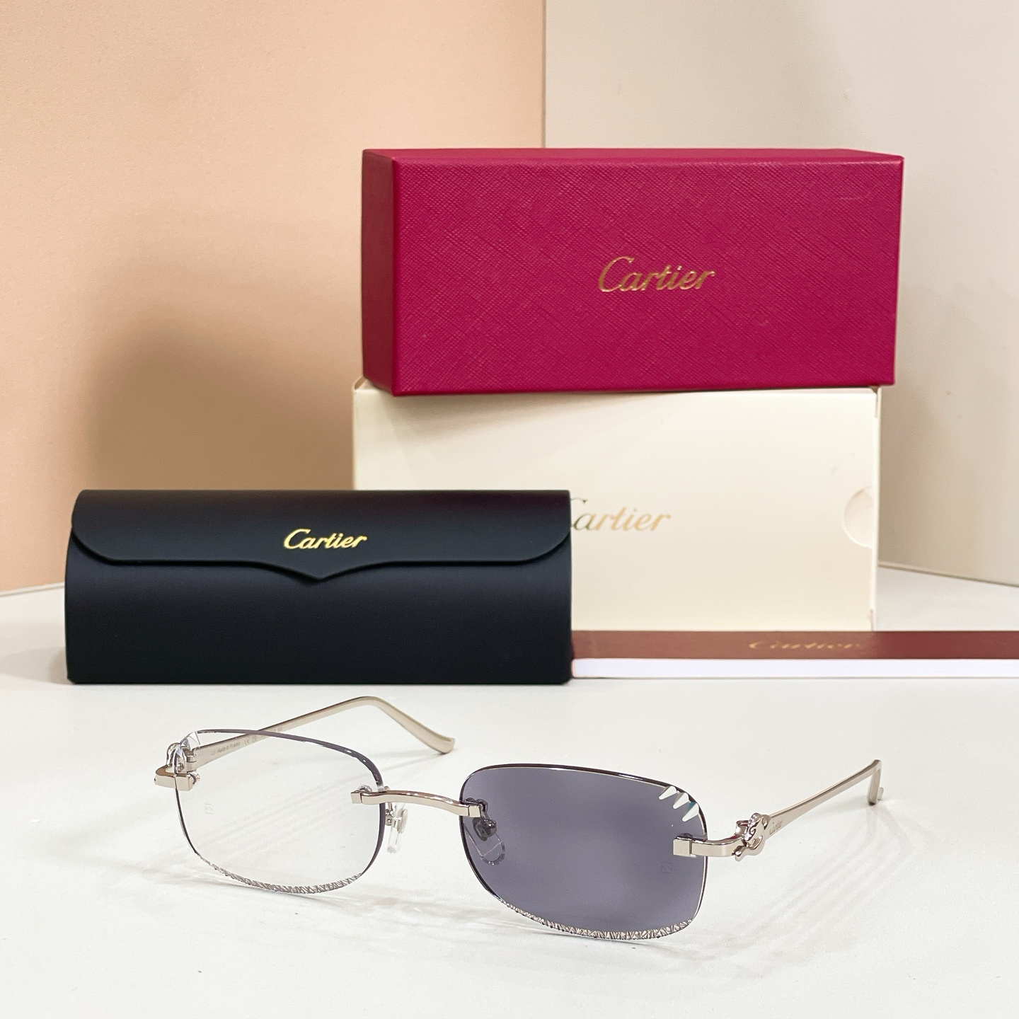Cartier Sunglasses Metal Rimless Photochromic