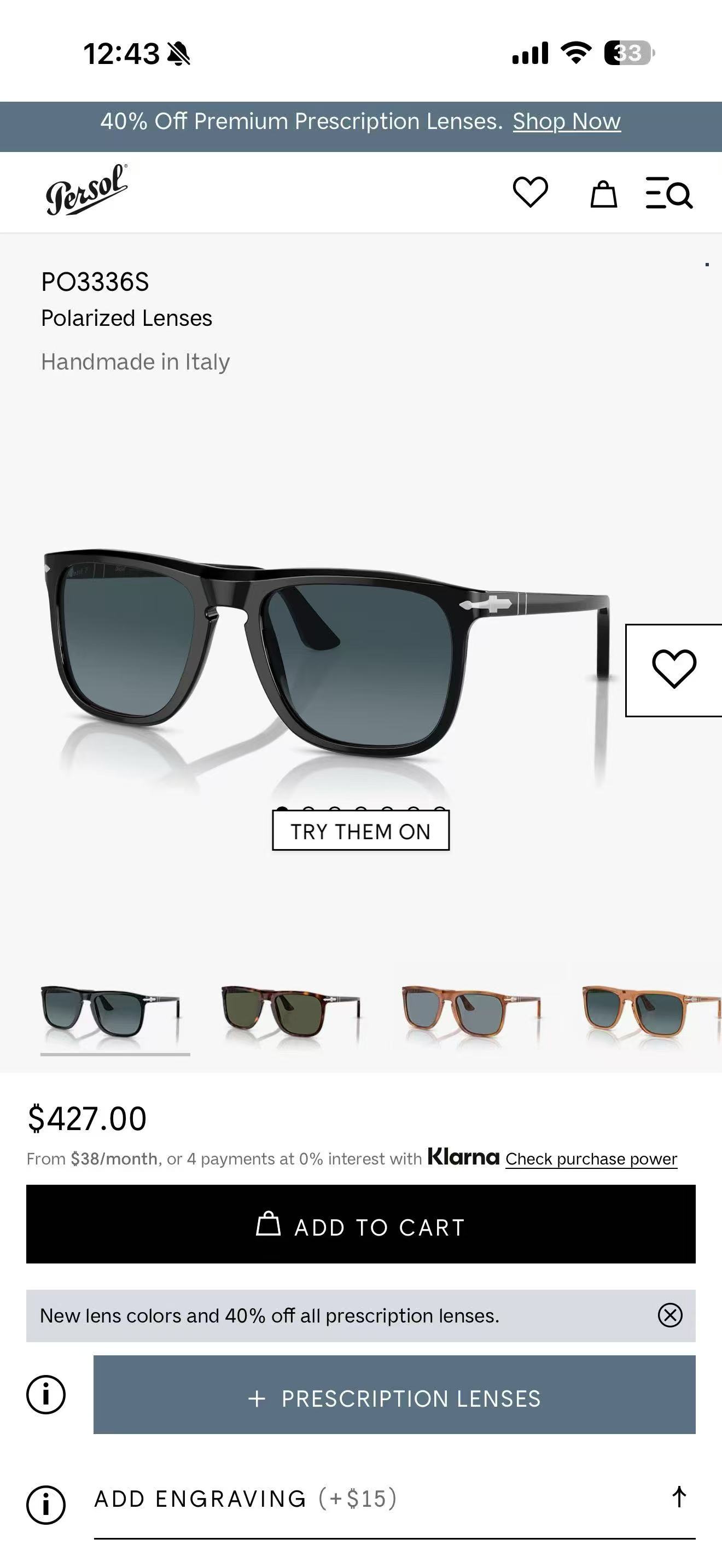 Persol🌟🌟🌟MODEL：3336-S🌟🌟🌟SIZE：57口21-145🌟🌟🌟