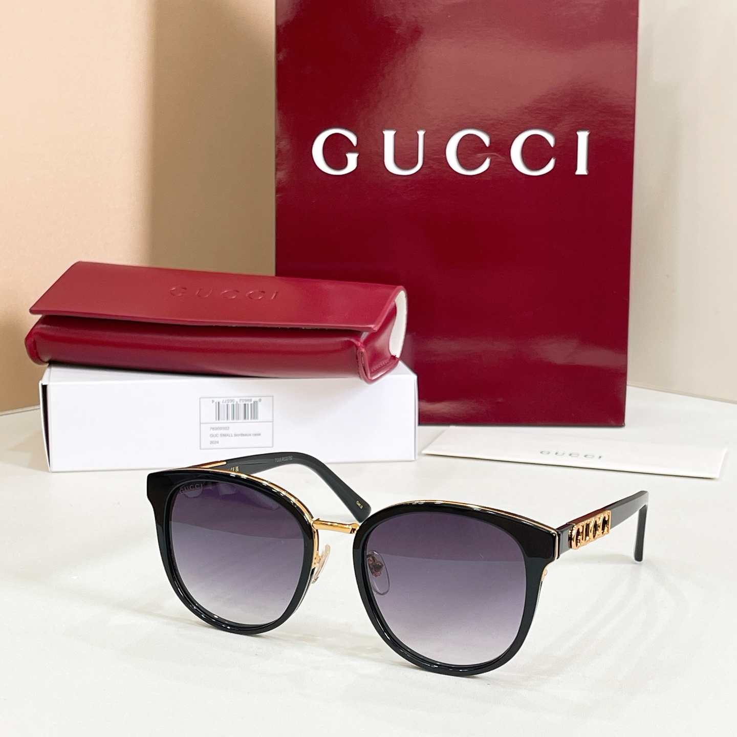 GUCCI Sunglasses Acetate Metal Cat Eye Gradient