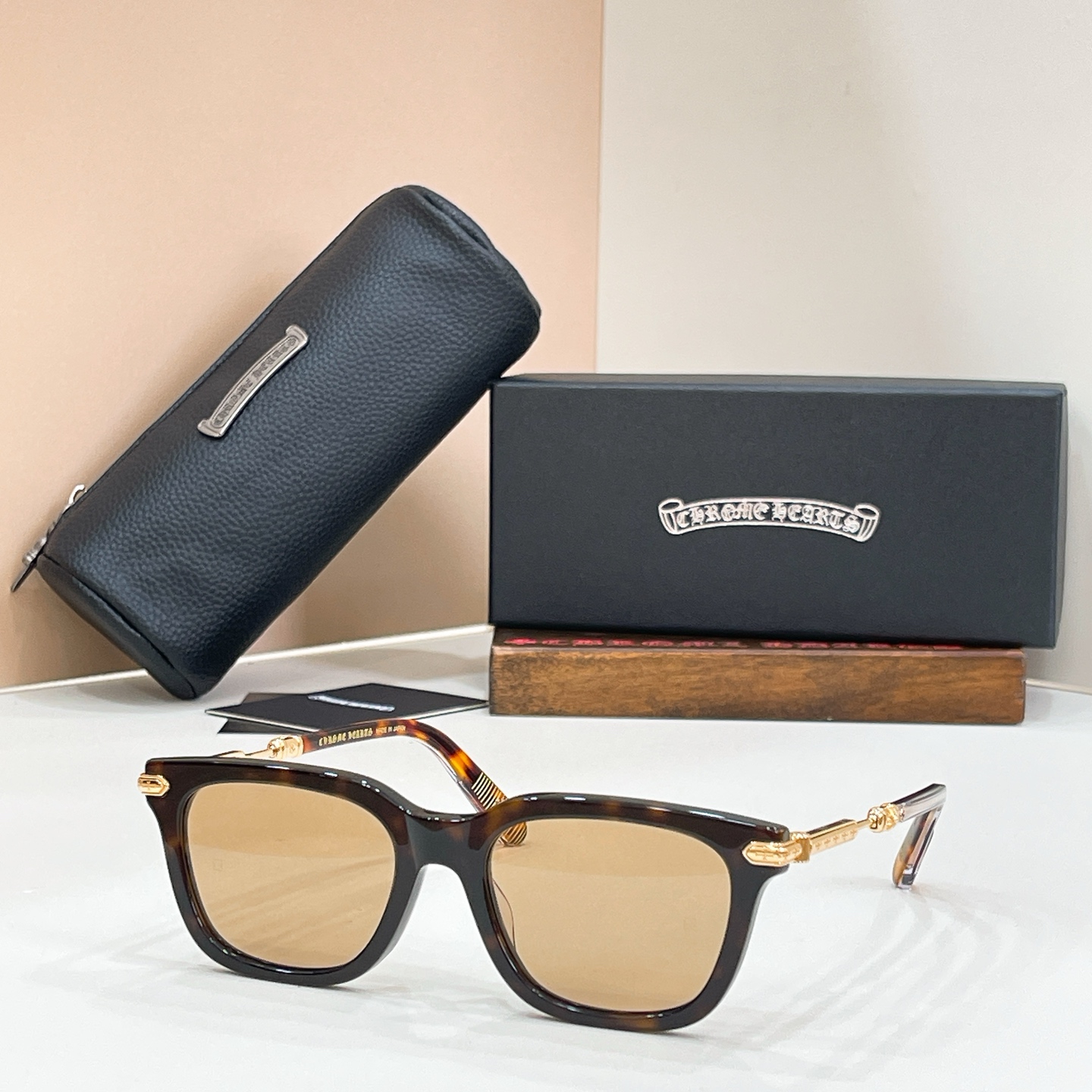 Chrome Hearts Acetate Sunglasses Square Tortoiseshell