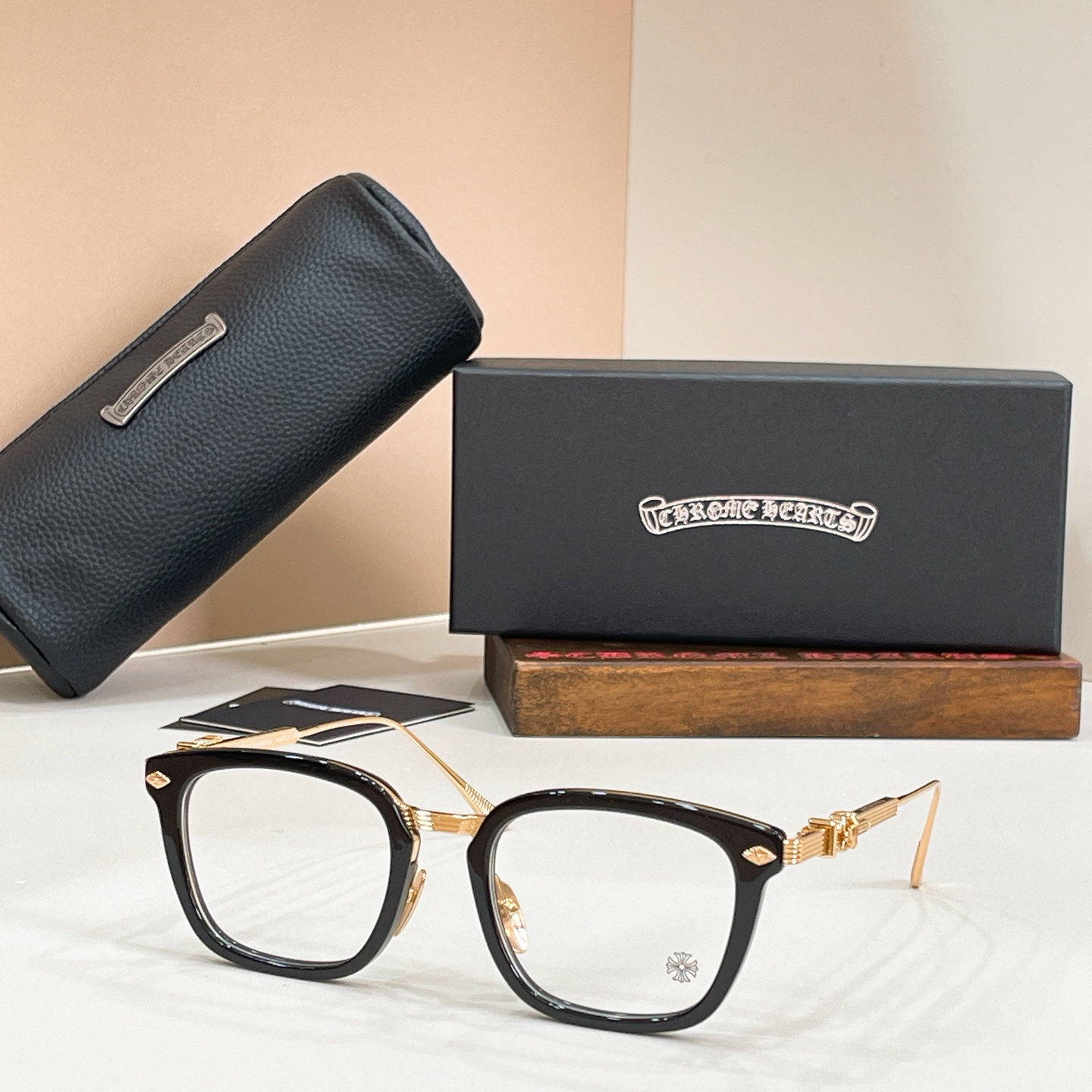 Chrome Hearts Acetate Metal Square Frame Glasses