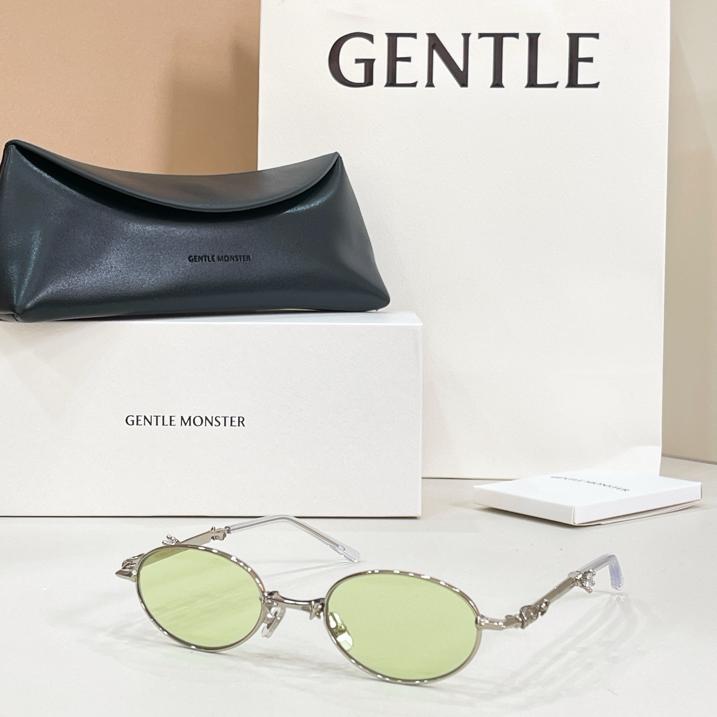 GENTLE MONSTER Sunglasses Metal Oval Foldable