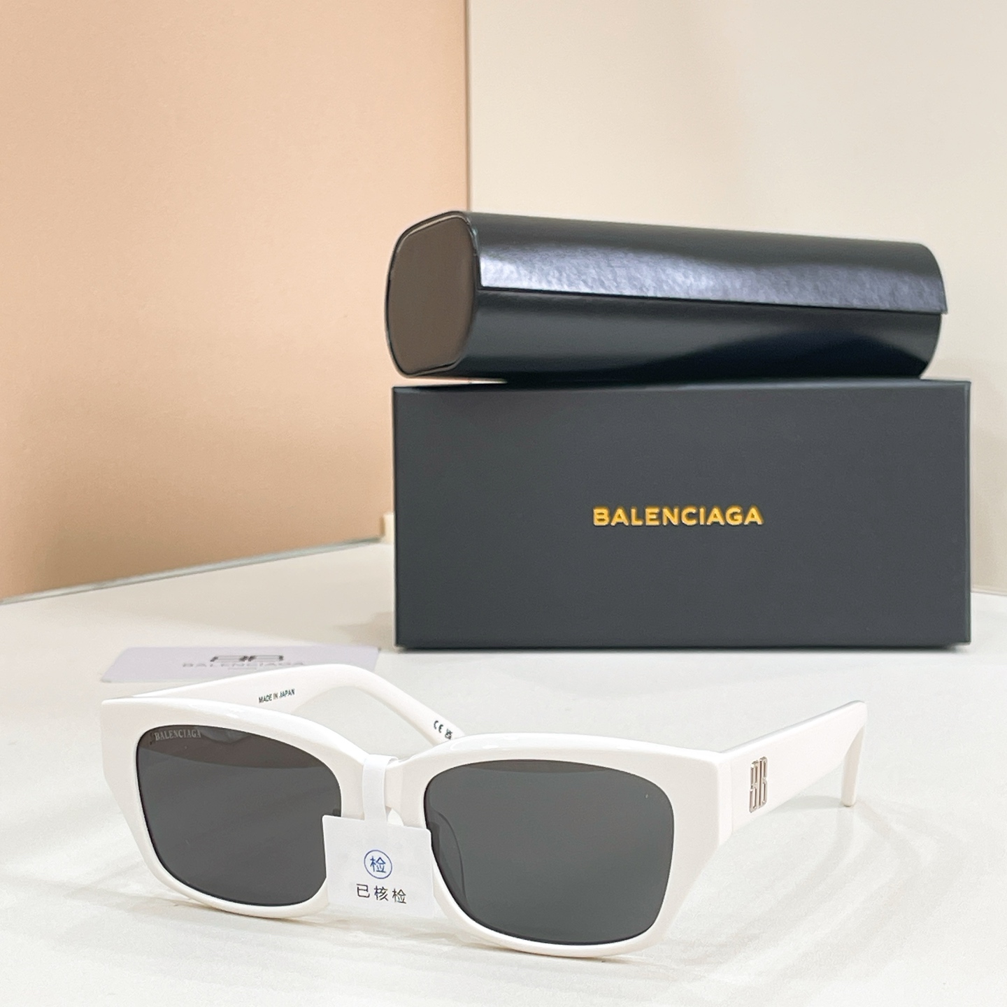 Balenciaga Sunglasses Acetate White Square Frame
