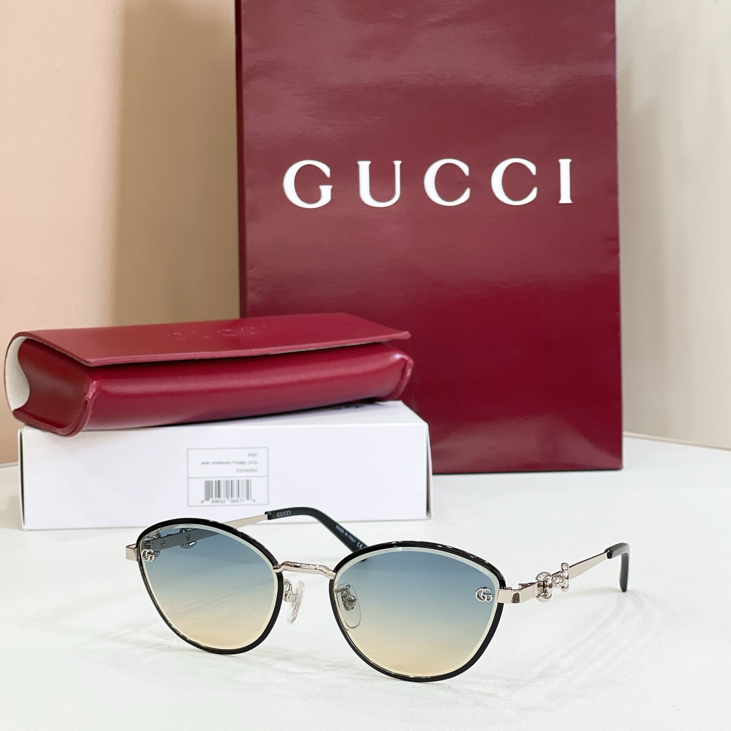 GUCCI GG2037SK Lunettes de soleil métalliques à monture ronde