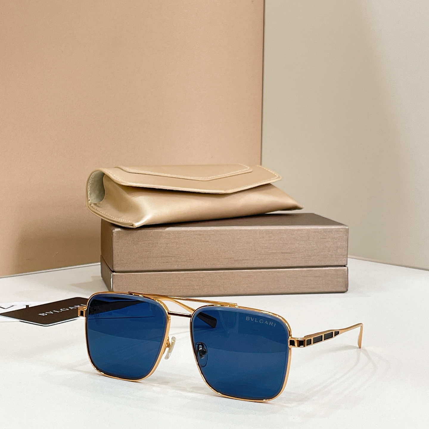 BVLGARI BV9008 Metal Square Sunglasses